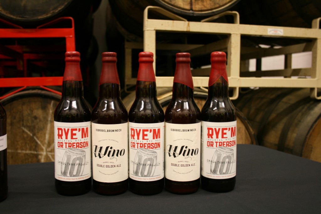 Line up of a few 10 Barrel Brewing Barrel Aged Beers