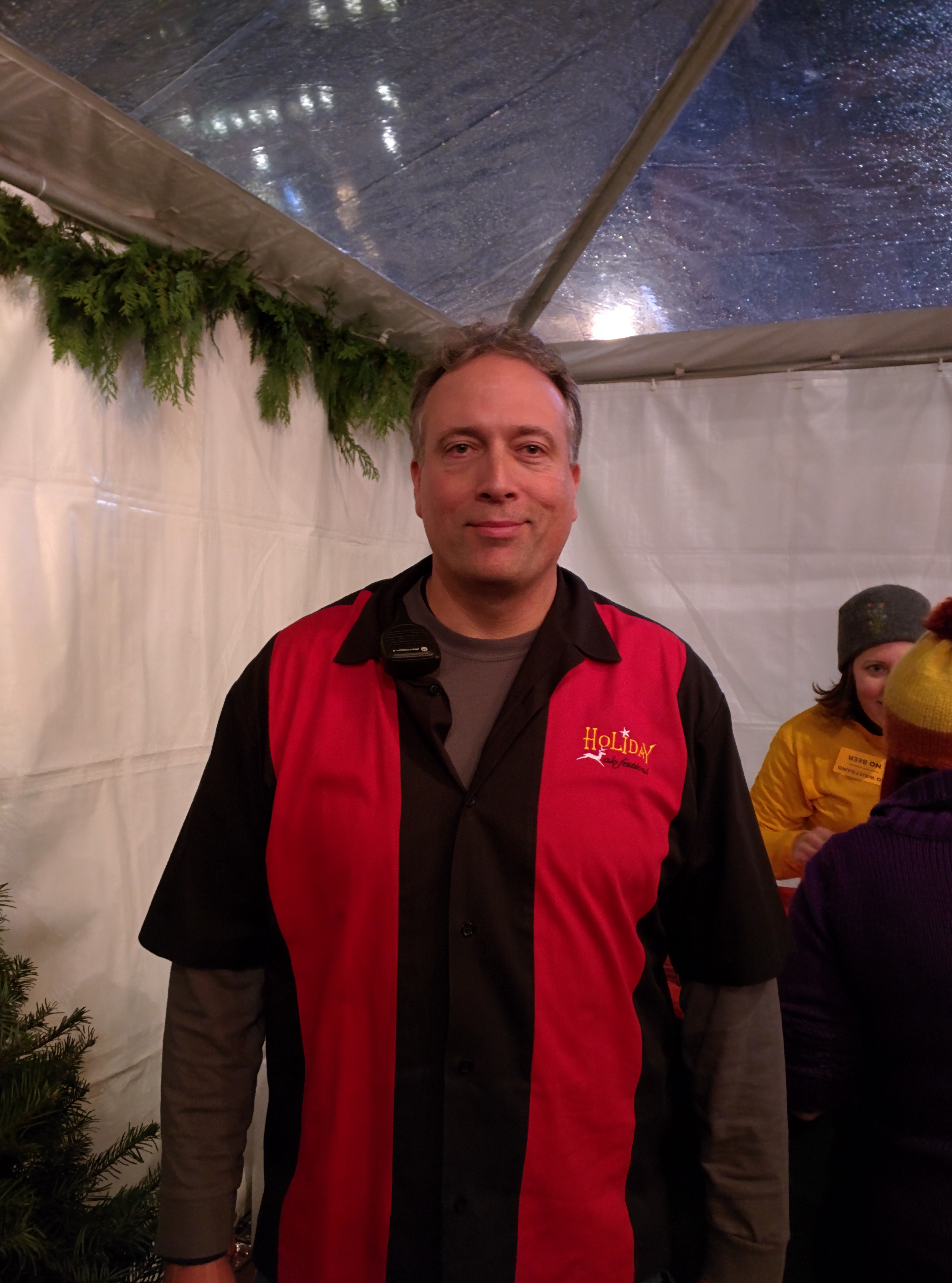 Preston Weesner bravely holding court at the 2015 Holiday Ale Festival.