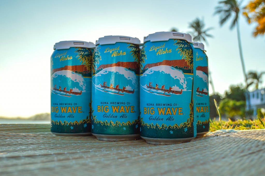 Kona Big Wave Golden Ale Cans (photo courtesy of Kona Brewing Co.)