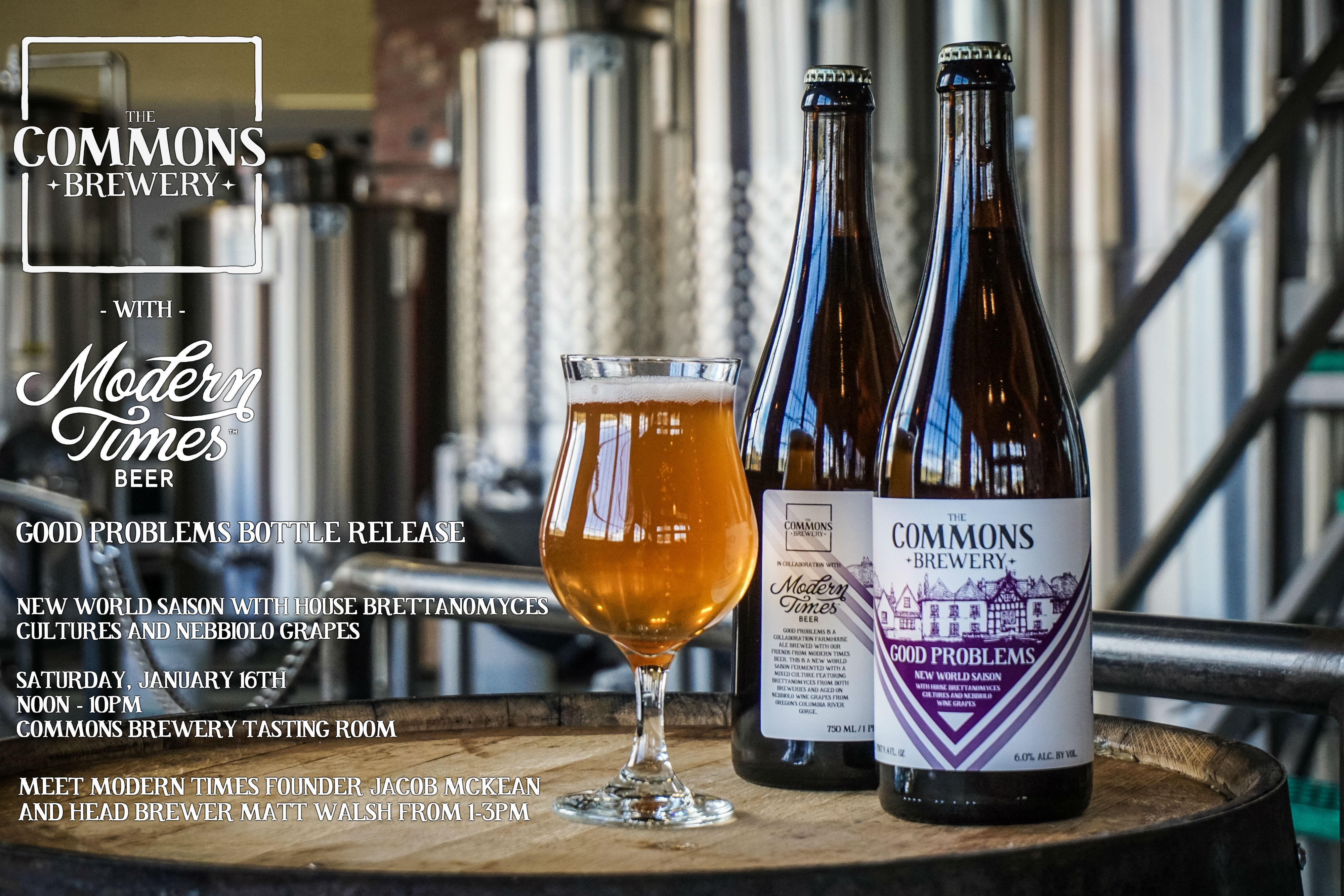 The Commons Brewery and Modern Times Beer Collaborate on Good Problems (image courtesy of The Commons Brewery)