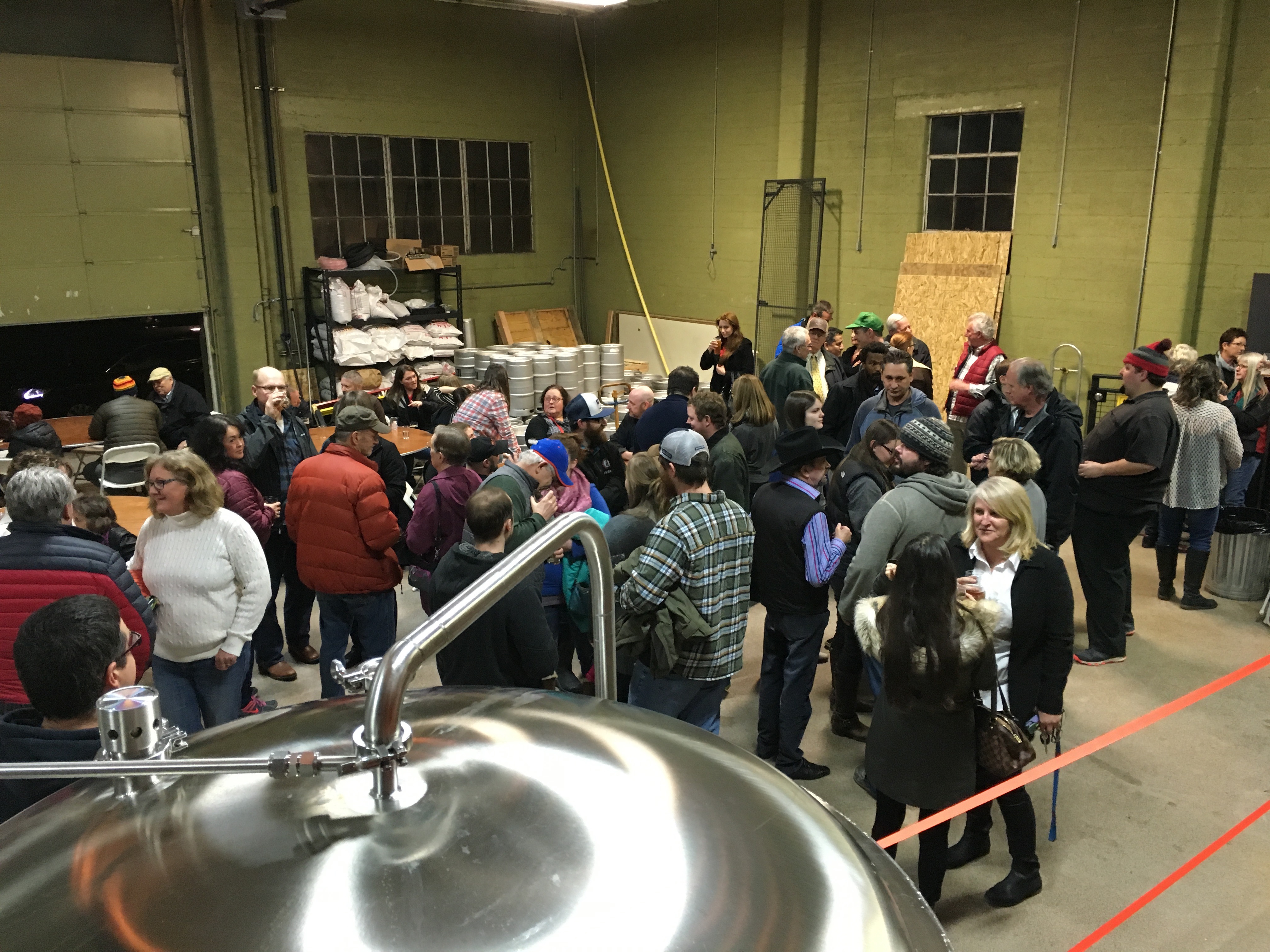 A large community turnout for Freebridge Brewing grand opening.