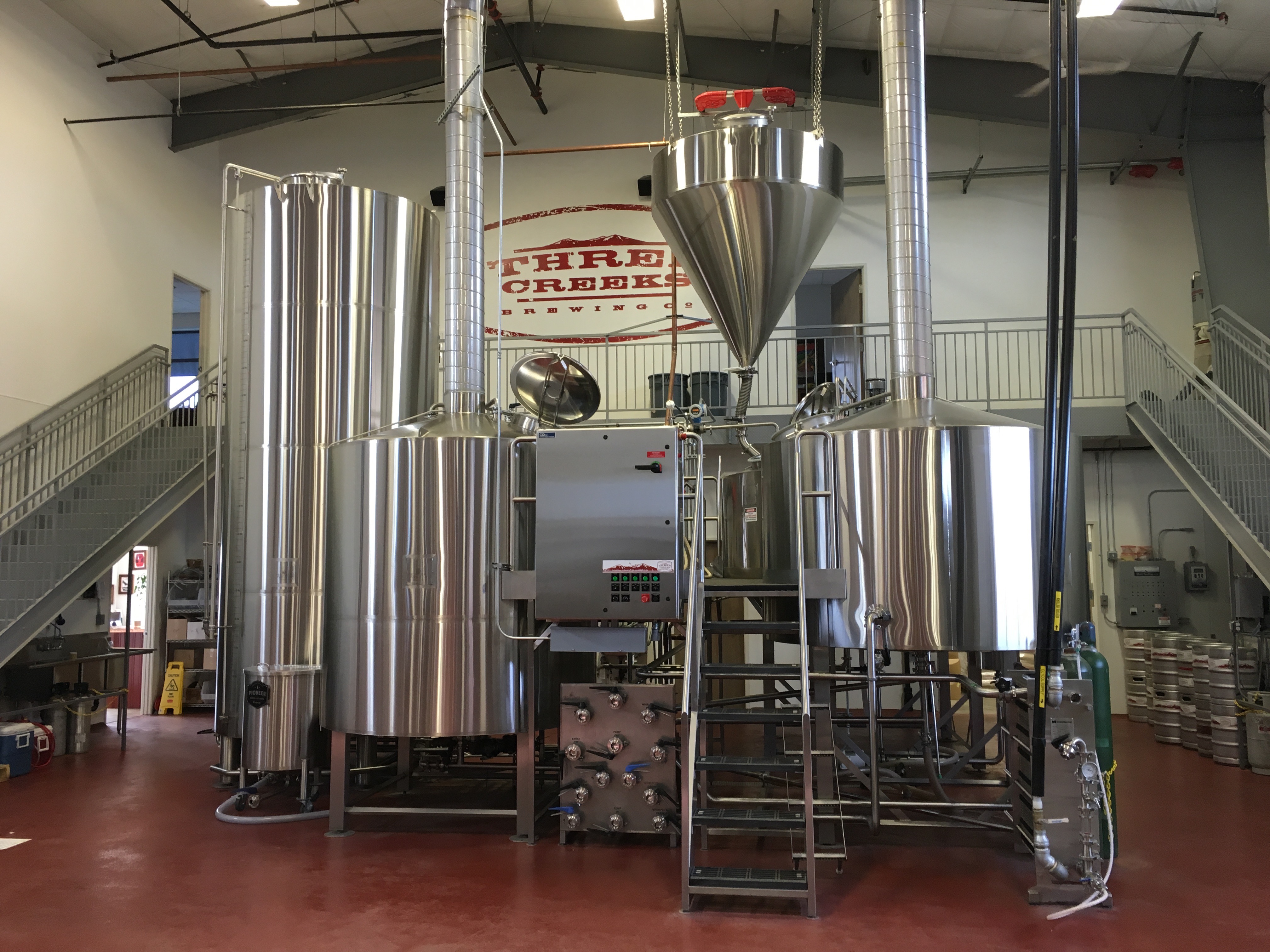 Brewhouse at Three Creeks Production Brewery.