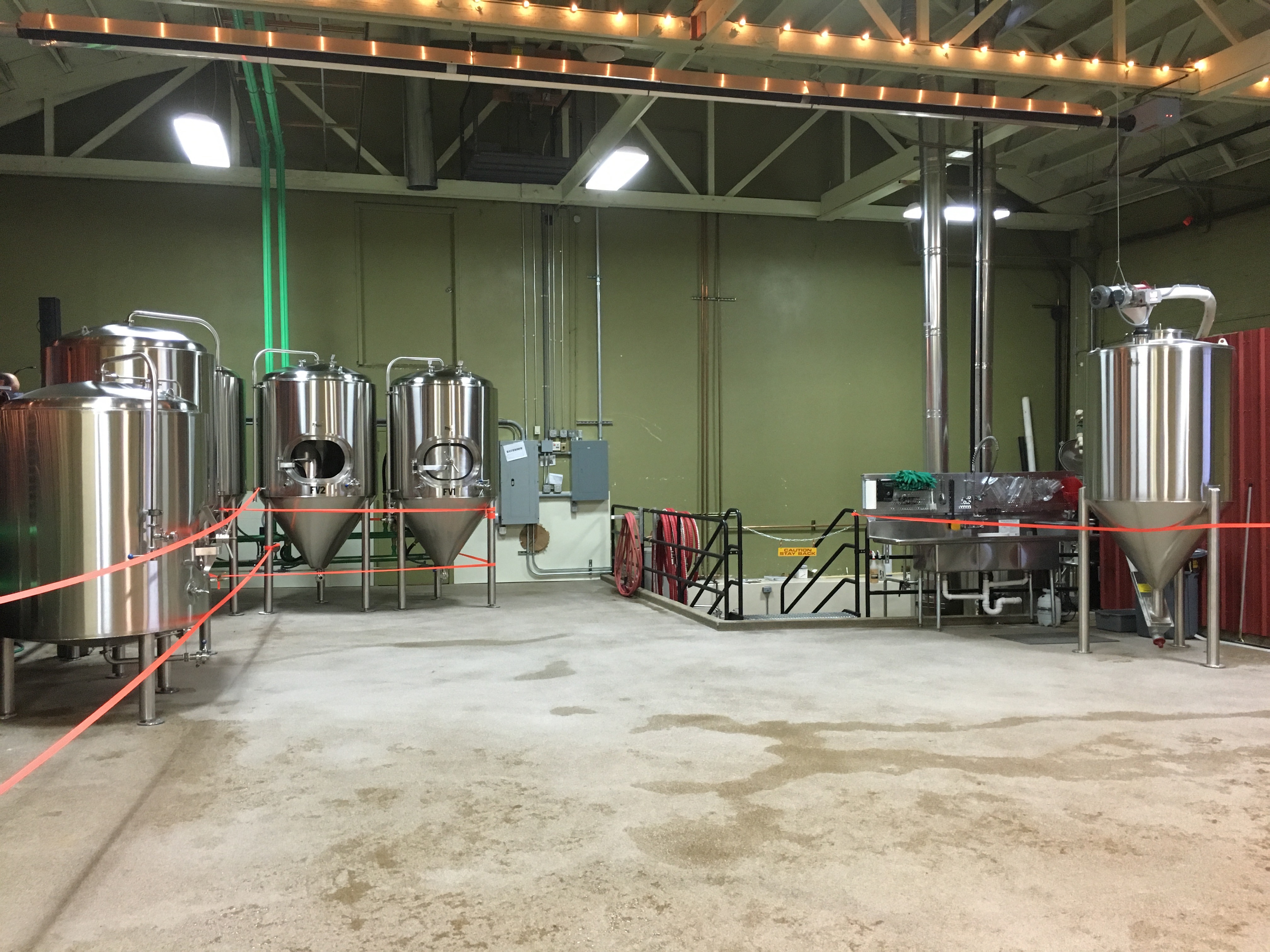 Inside the brewery at Freebridge Brewing.