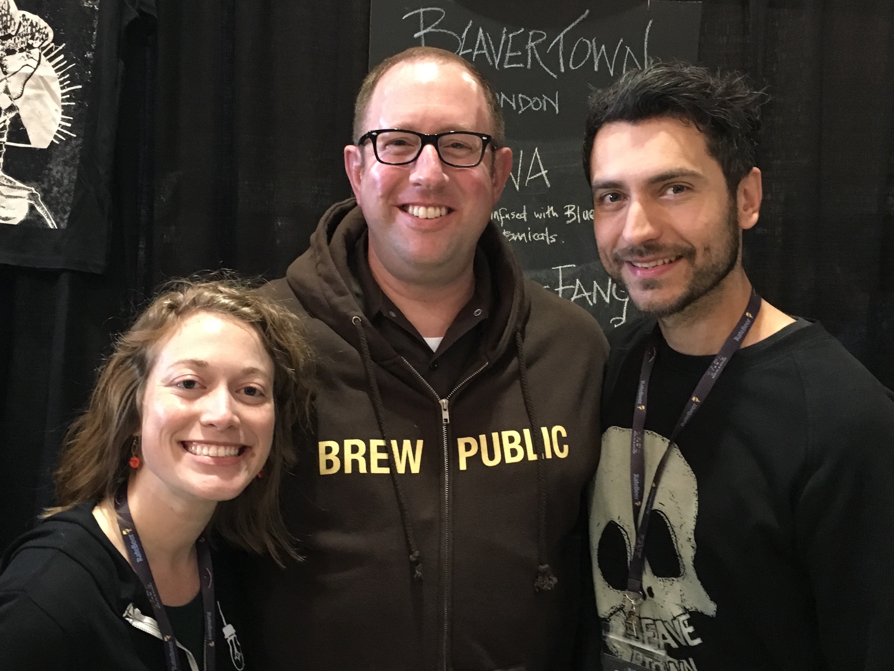 Karen King of Side Project, D.J. Paul of Brewpublic and Logan Plant of Beavertown Brewery at 2016 RateBeer Best Festival.