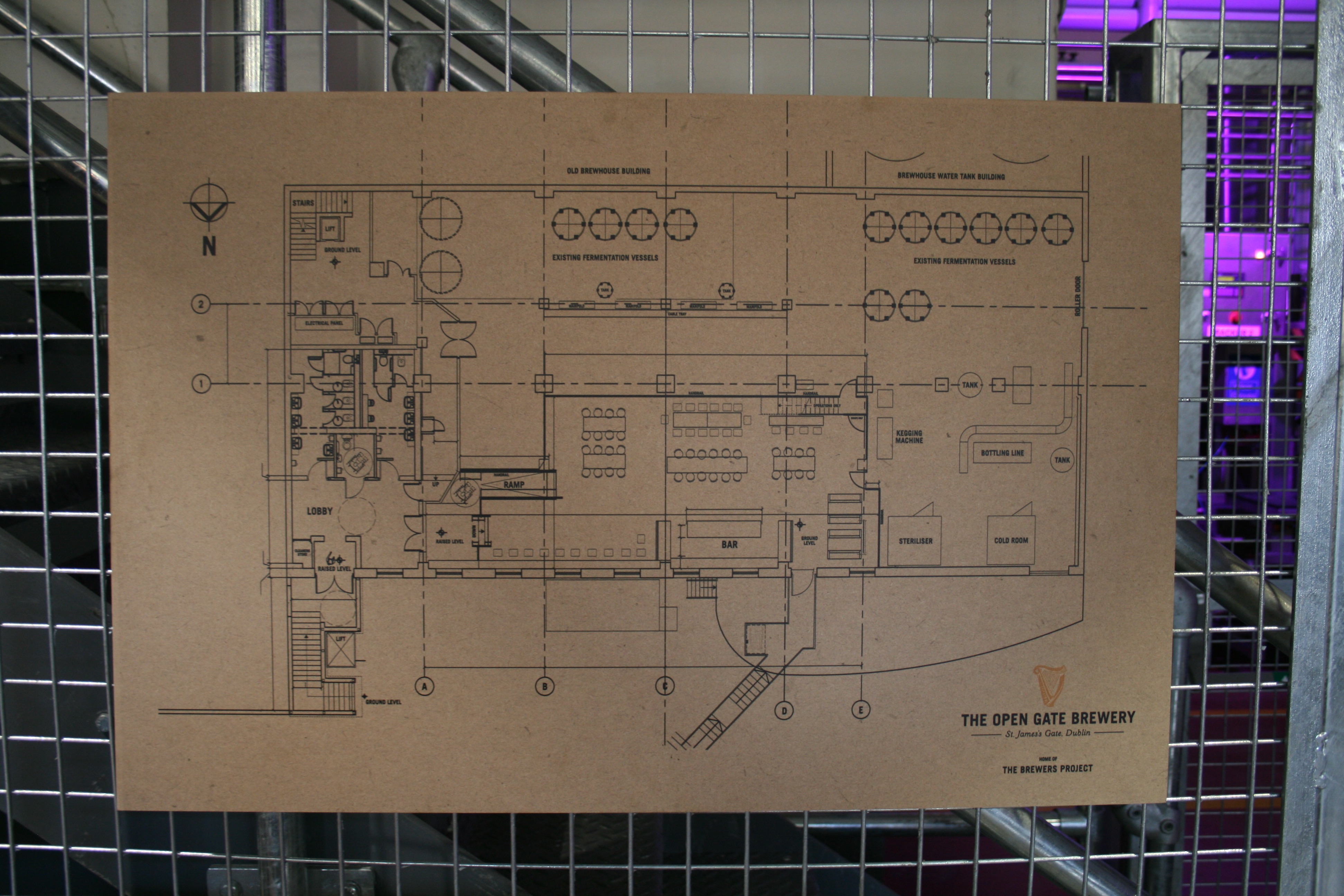 Floor layout at The Open Gate Brewery where Guinness brewers are allowed to experiment.