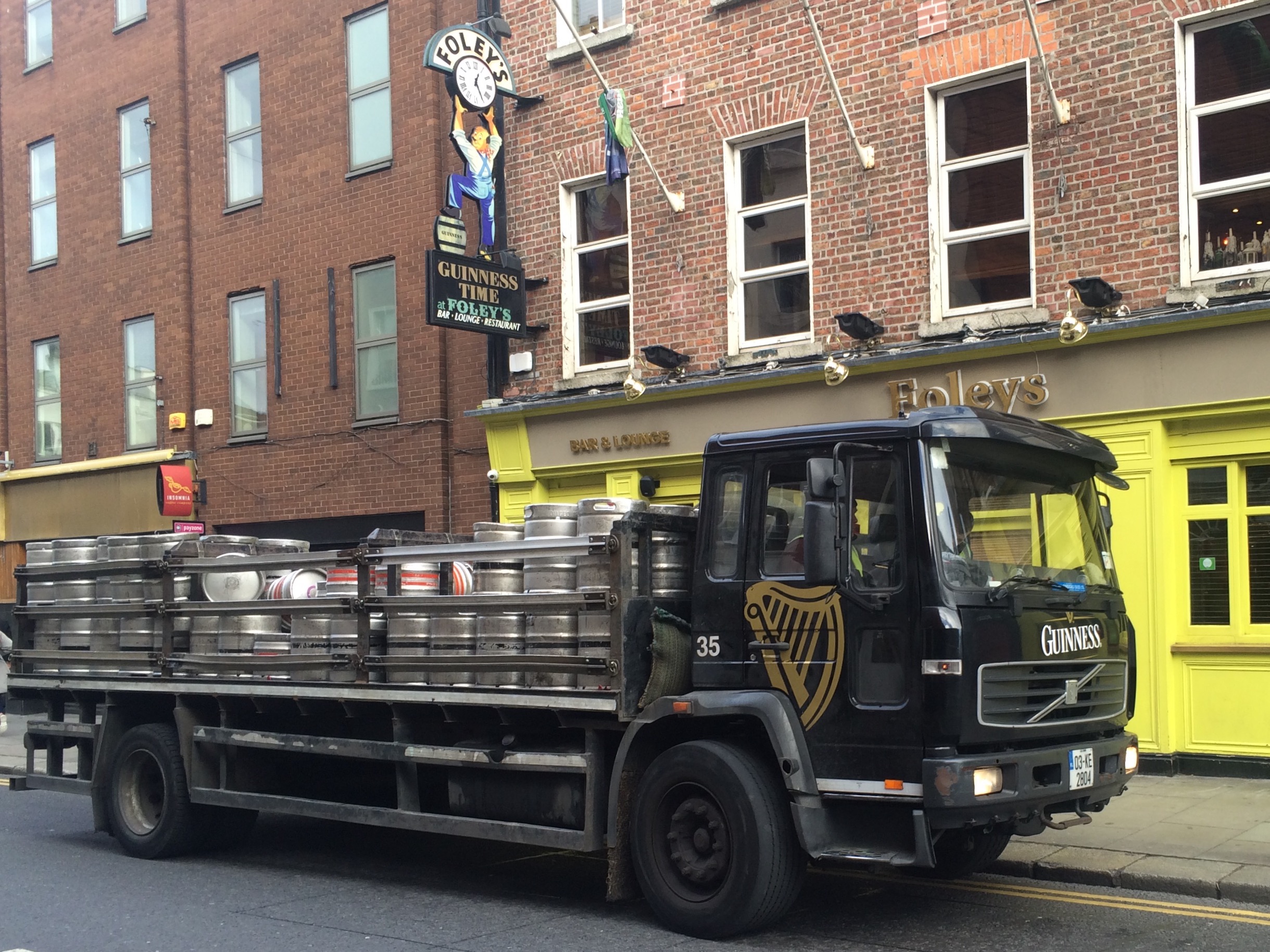 Guinness Delivery Truck in Dublin, Ireland out in front of Foley's.