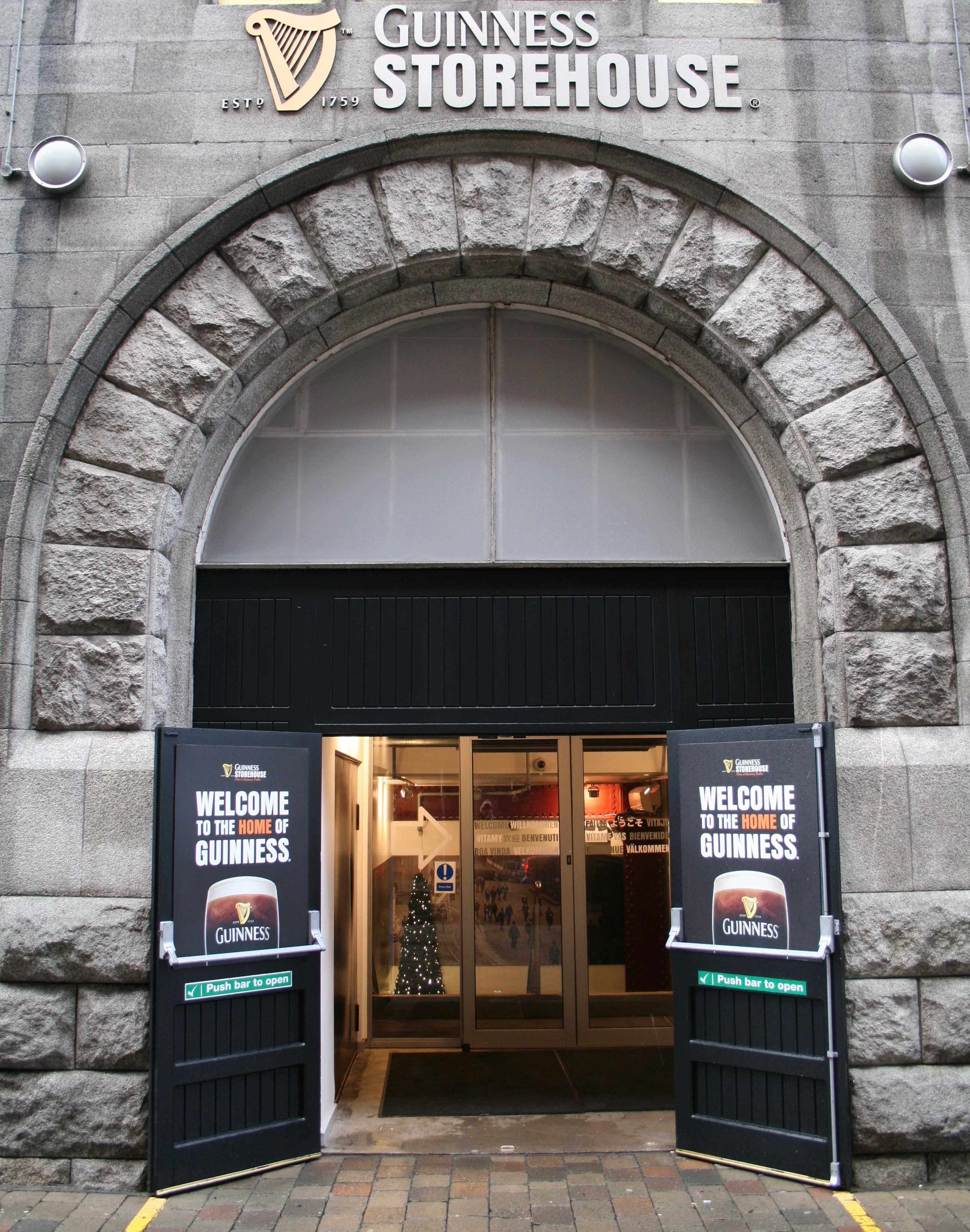 Guinness Storehouse Entrance that leads you into 7 floors of fun!