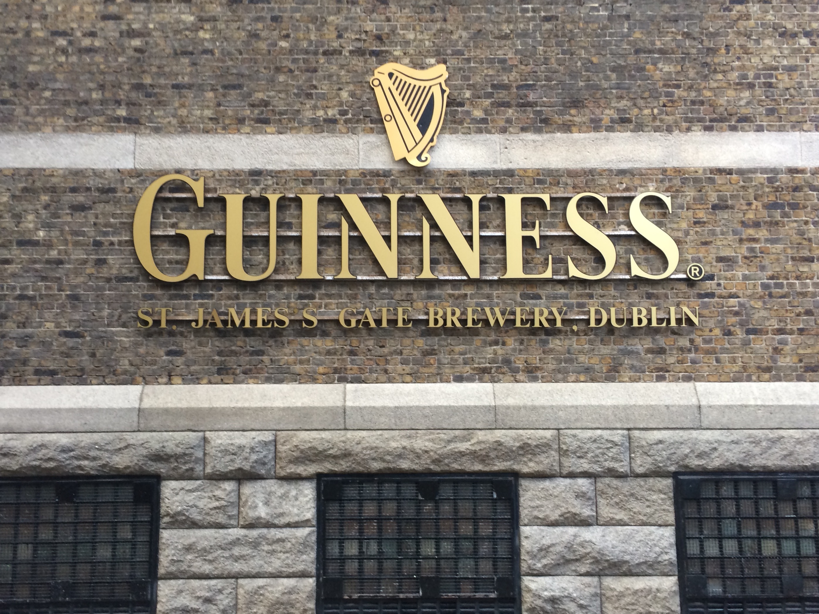 Guinness sign out in front of the Guinness Storehouse.