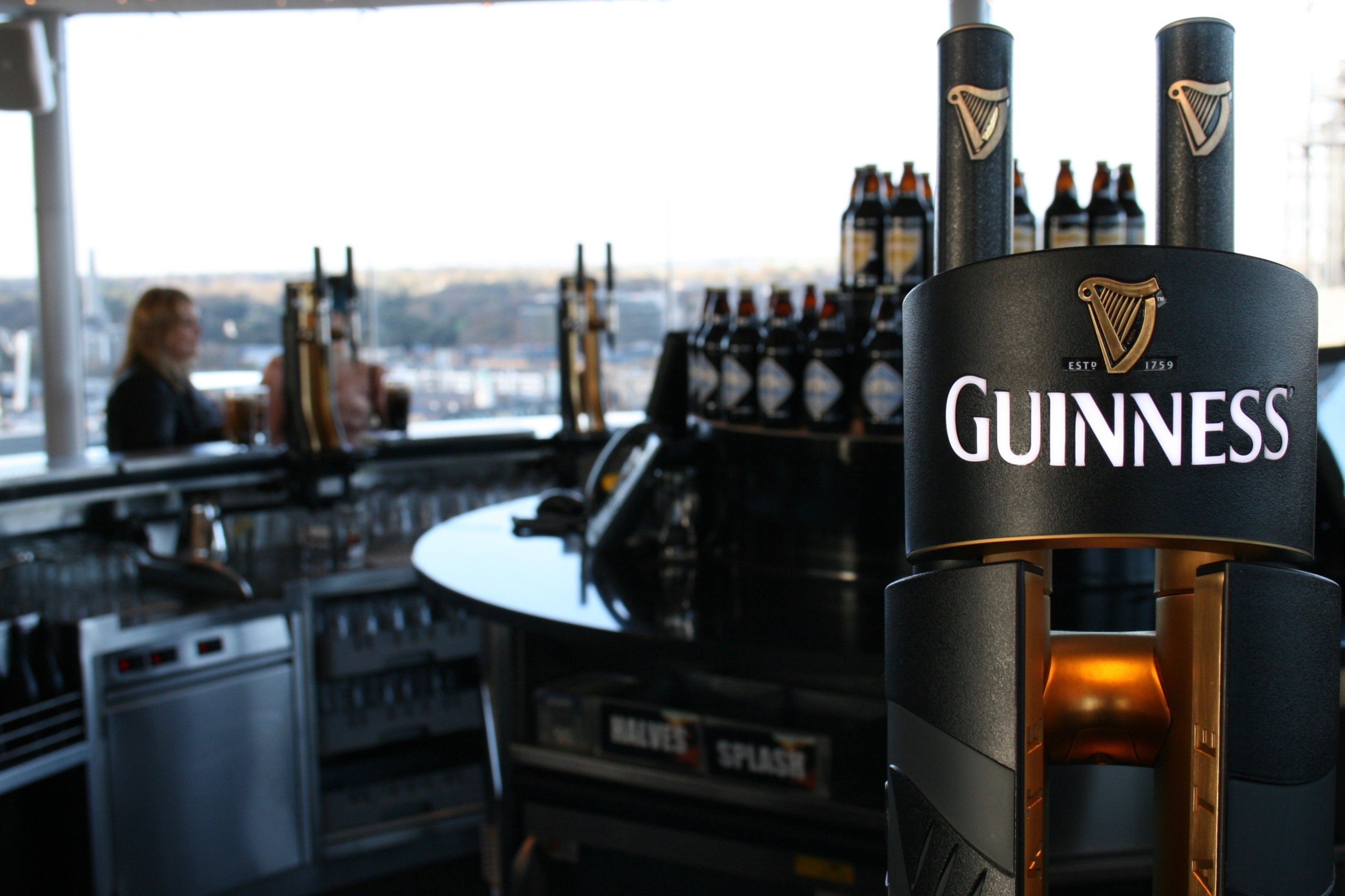 Guinness taps at the Gravity Bar atop the Guinness Storehouse.
