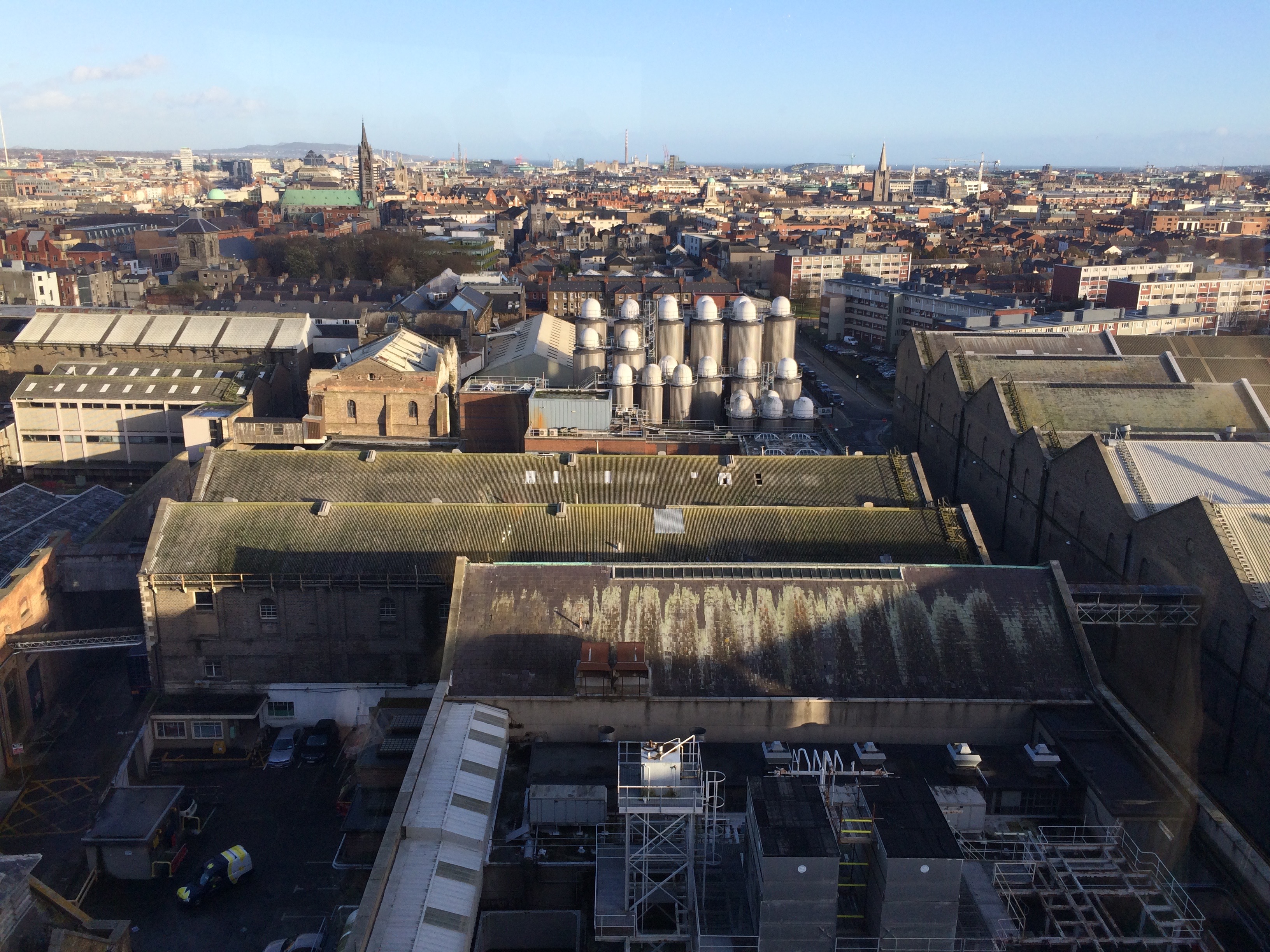Looking over the Guinness Brewery from the Gravity Bar.