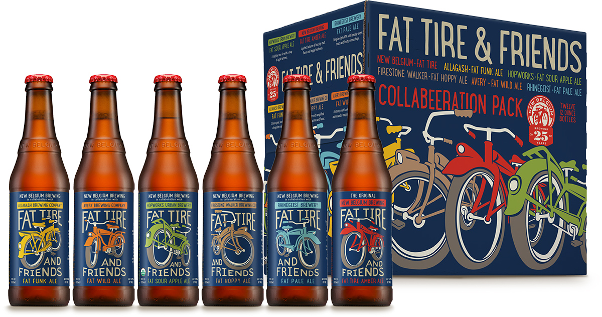 New Belgium Brewing Collaborative Fat Tire “Riff-Pack” Bottles