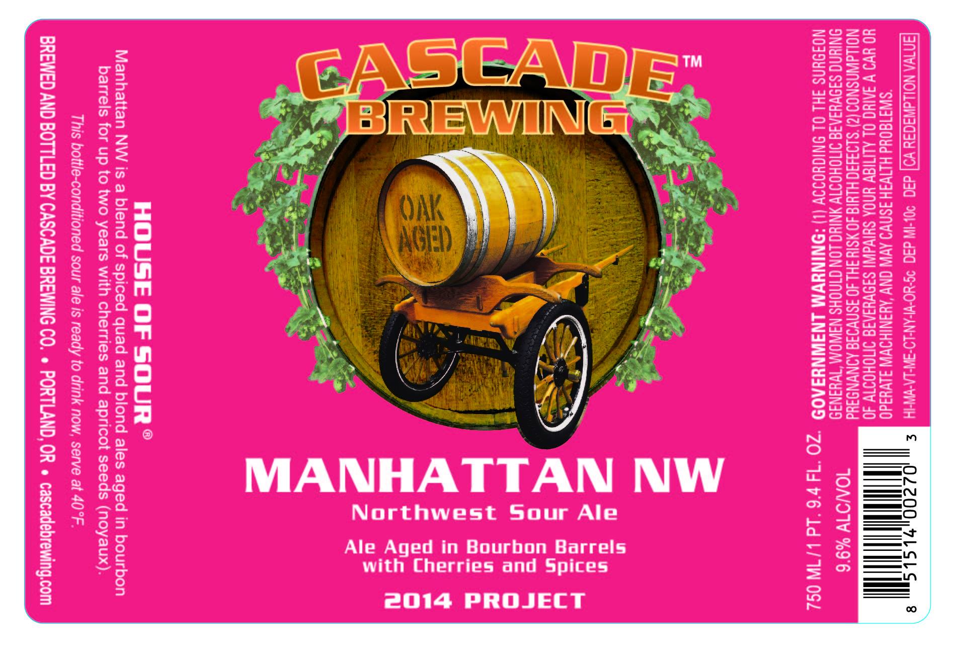 Cascade Brewing Manhattan NW 2014 Project Label
