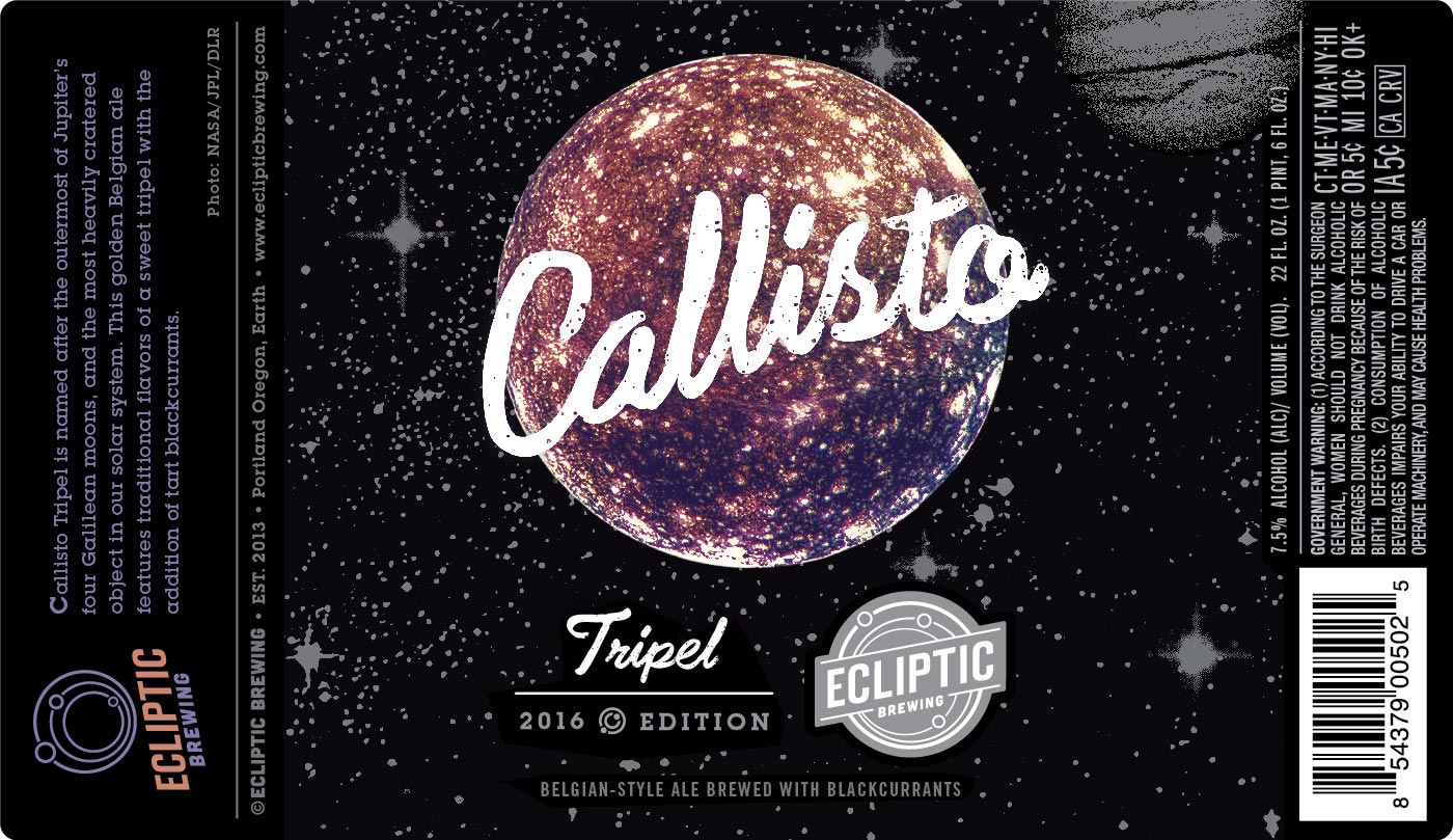 Ecliptic Brewing Callisto Tripel with Blackcurrants