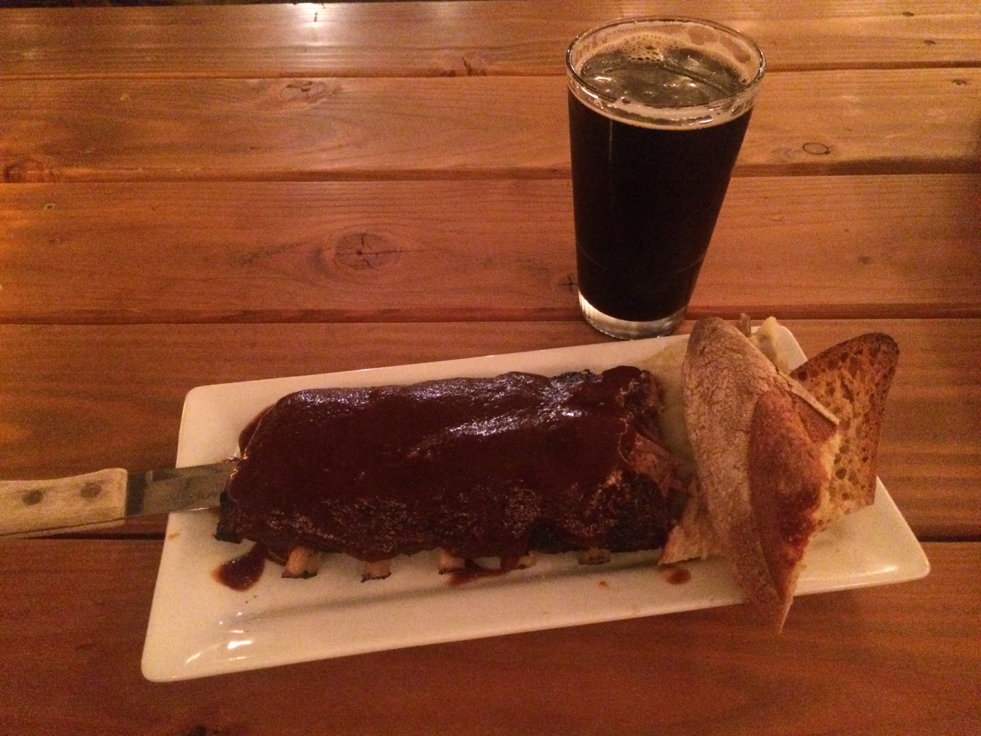 Half Rack of Ribs and a pint of beer at a Brew Hog event at North 45.