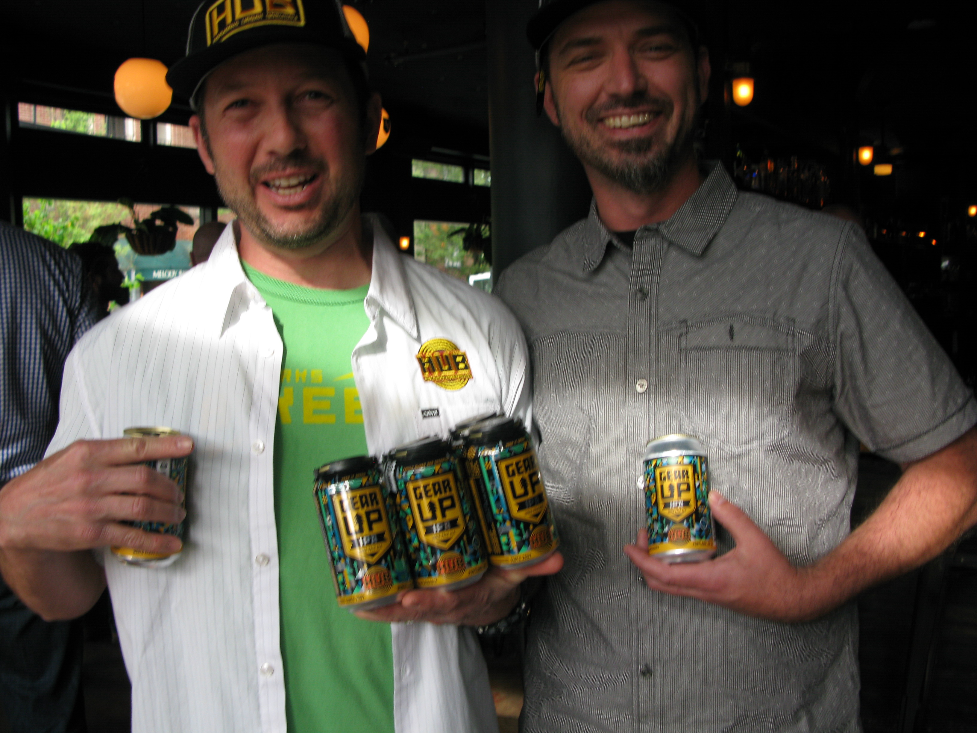 Head brewer Tom Bleigh (right) and founder Christian Ettinger show off the culmination of six months of work – Hopworks new Gear Up IPA, a Northwest-Style IPA with a dry and tropical-hop profile. The beer is also HUB’s first foray into the world of 12 oz. six-pack can. “Every element of Gear Up IPA is meant to point to the majestic Pacific Northwest region,” says marketing director Eric Steen. “The beer is brewed with organic malted barley from Oregon, naturally filtered water from the Bull Run Watershed, and local hops. The label, designed by Jolby & Friends, portrays abstract landscapes of the Pacific Northwest sprinkled with images of the gear used for exploring the natural world.” Look for it on grocers' shelves now.