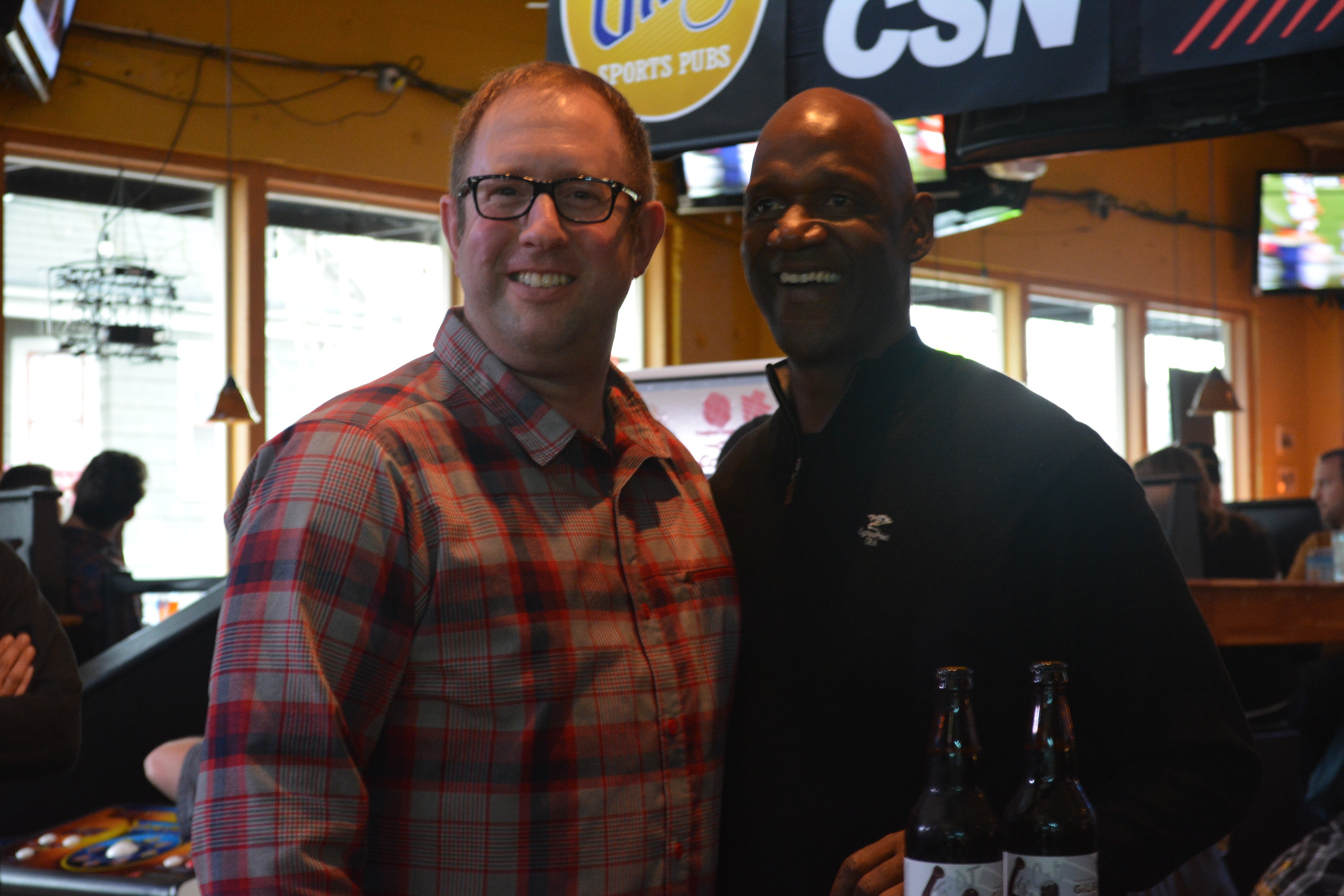 Brewpublic's D.J. Paul and Terry Porter at a bottle signing event at Blitz Ladd in January 2016. 