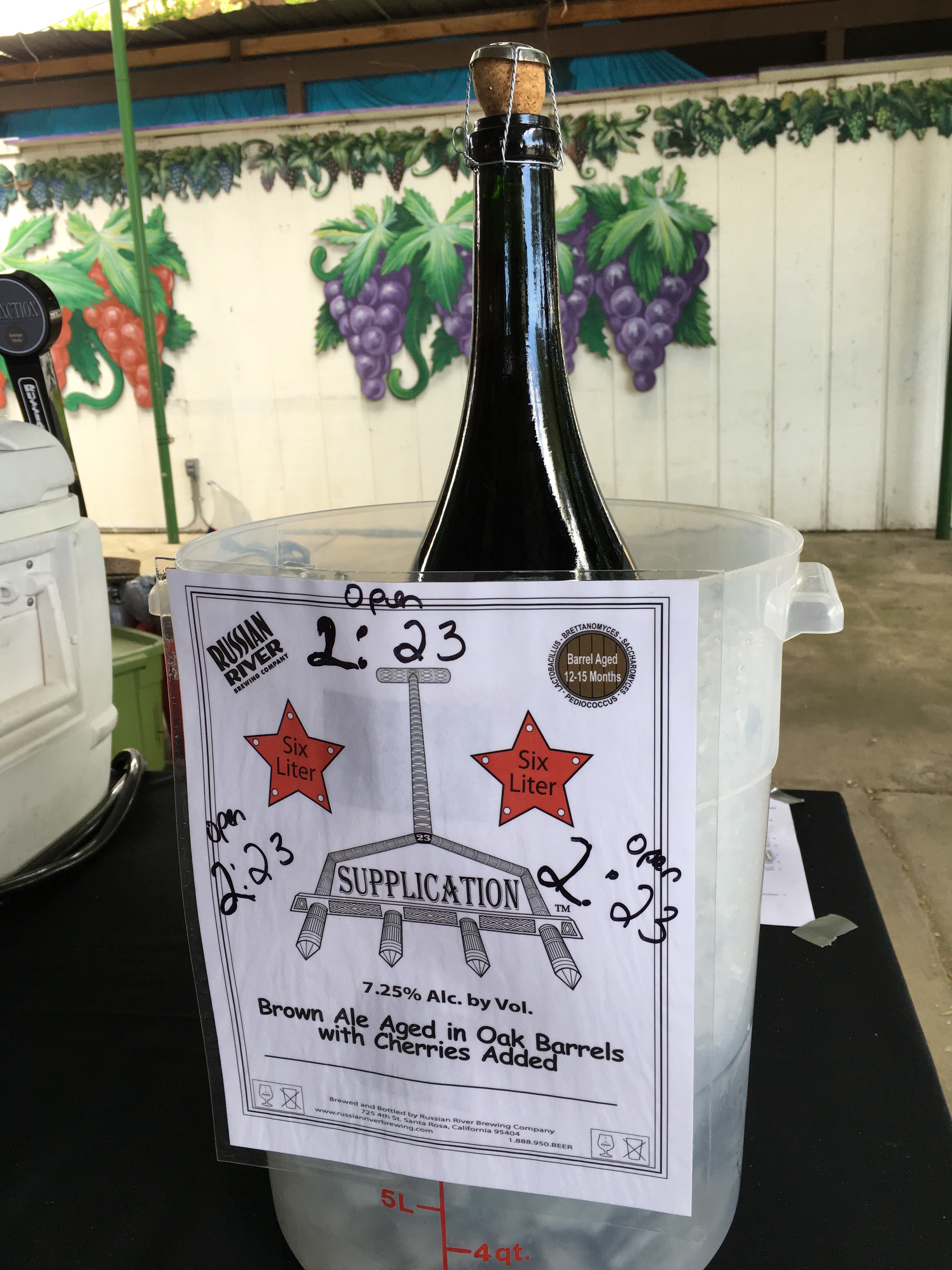 The anticipation builds for the two 6 liter bottles of 2009 Russian River Supplication during the 2016 Firestone Walker Invitational Beer Fest.