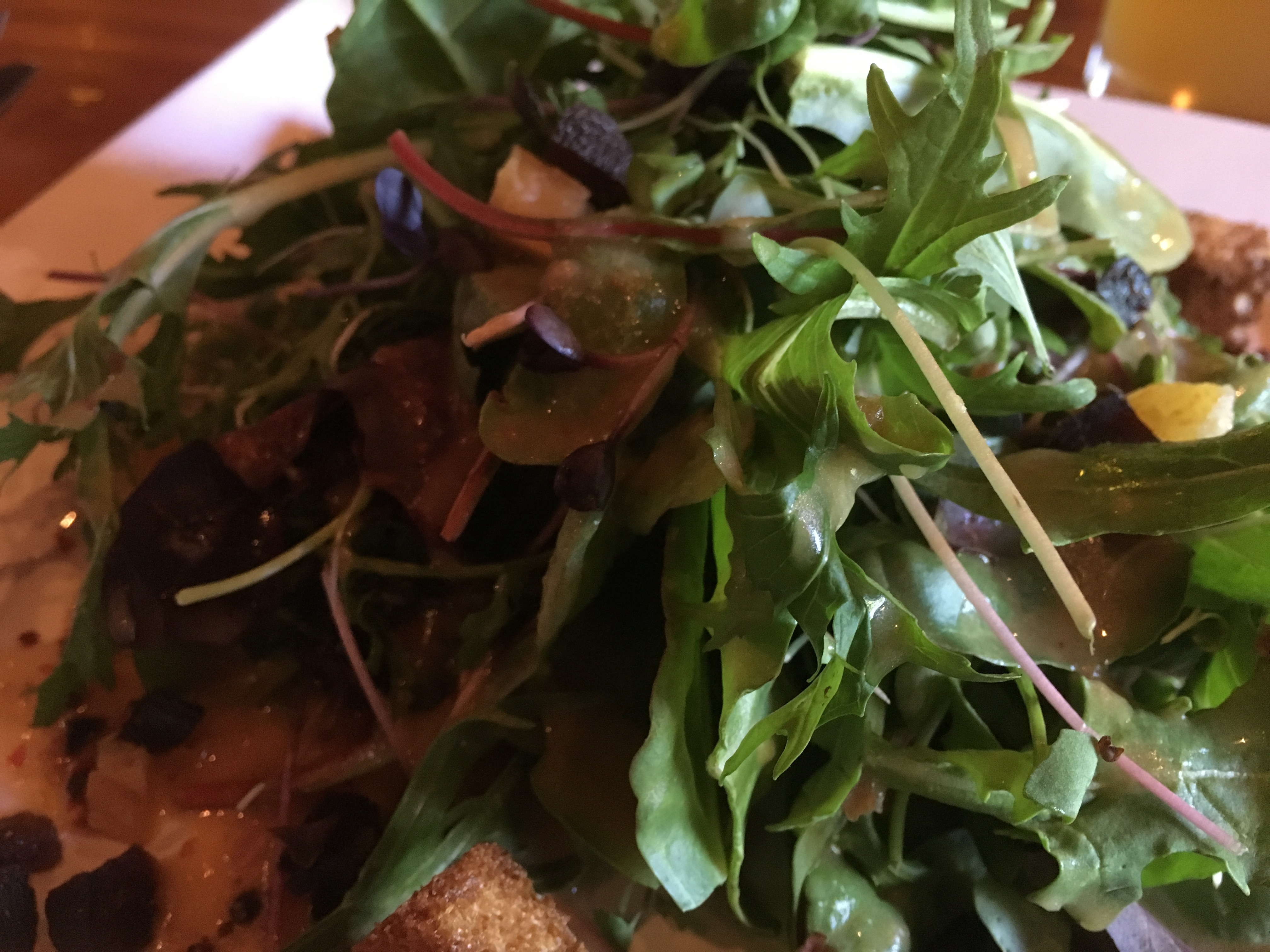 Third course will feature this micro green salad. (photo by D.J. Paul)