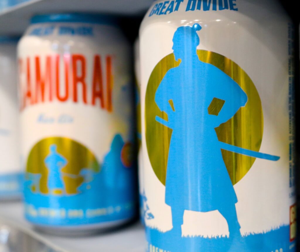 Rear can image of Samurai Rice Ale. (image courtesy of Great Divide Brewing Co.)