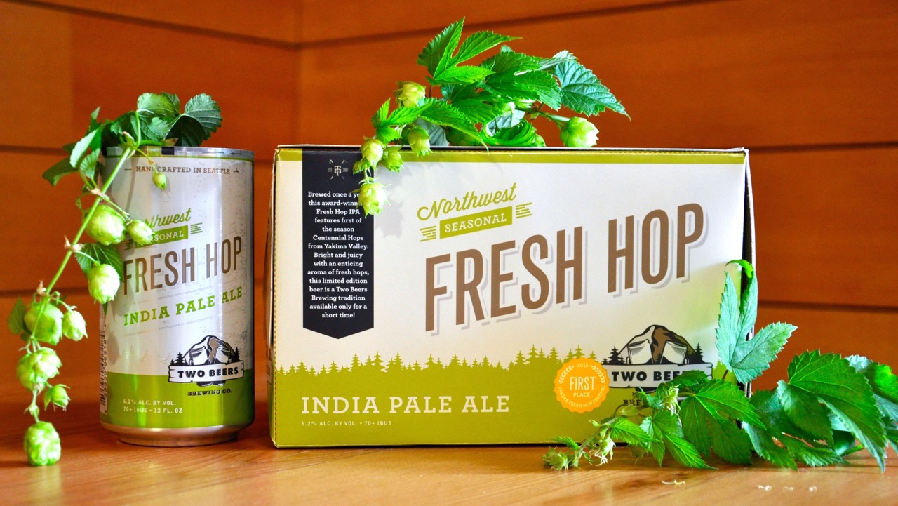 Two Beers Brewing Fresh Hop Box. (image courtesy of Two Beers Brewing Co.)