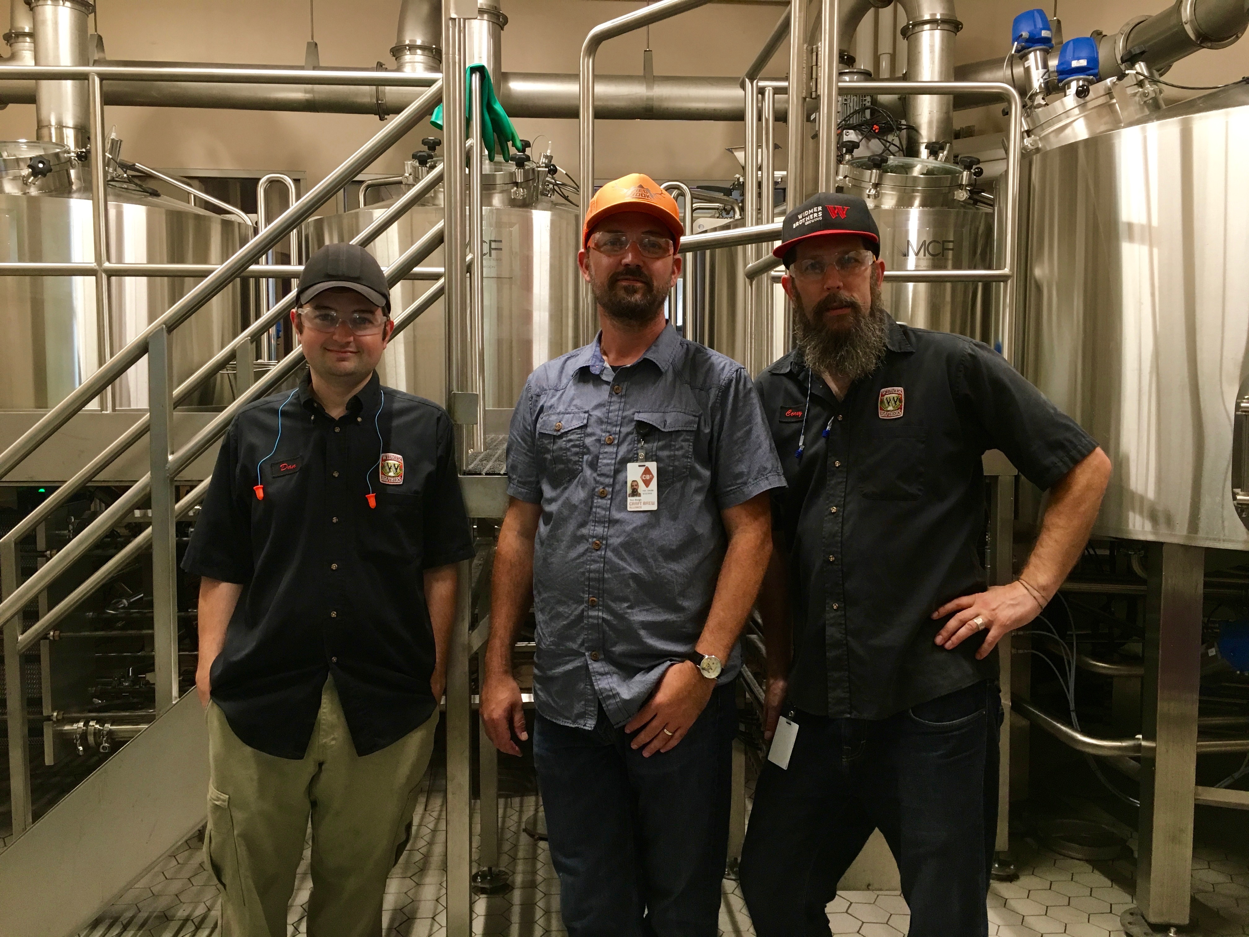 Widmer Brothers Brewing Innovation Brewery team of Dan Munch, Tom Bleigh, and Corey Blodgett.