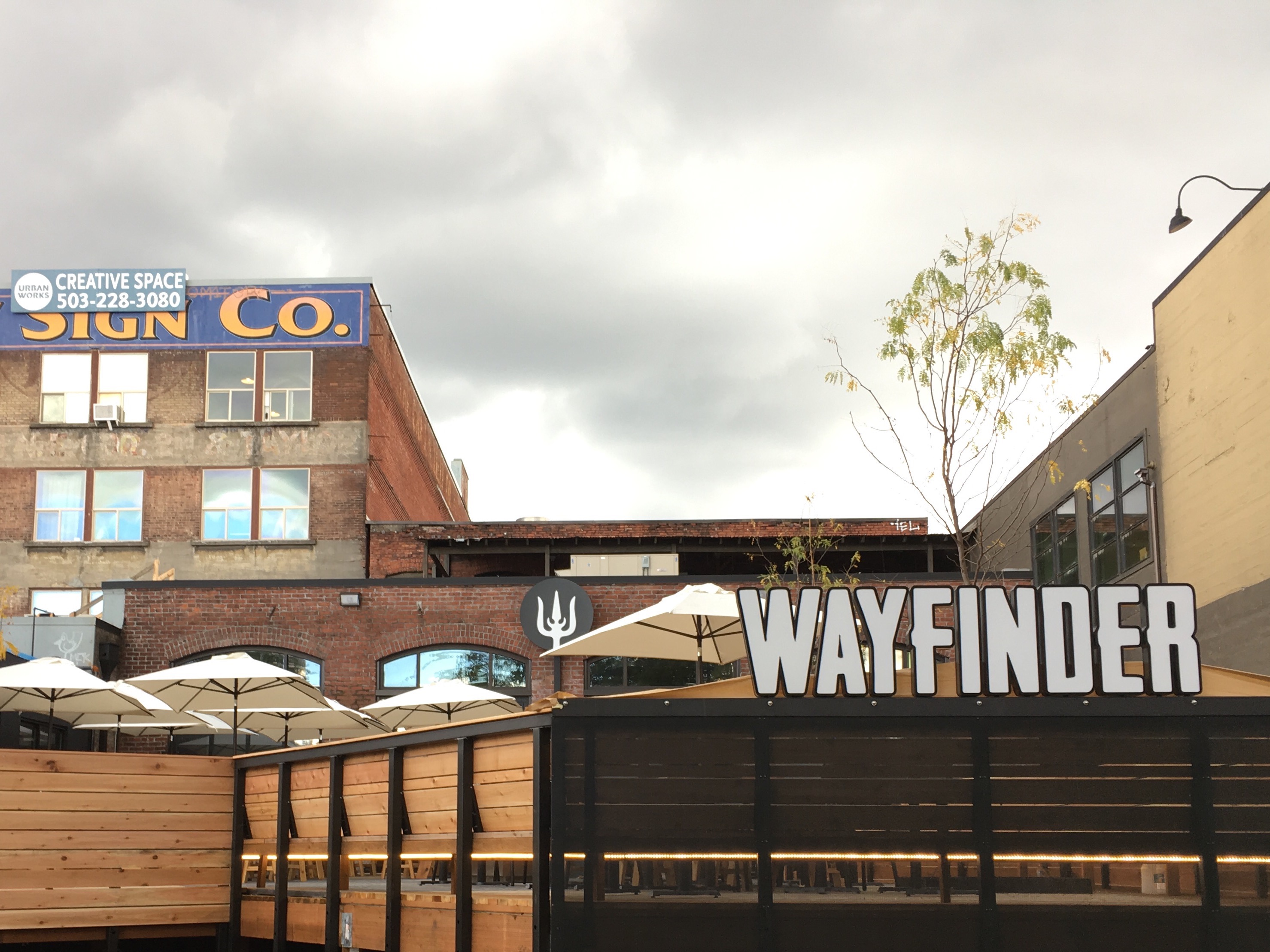 A view of Wayfinder Beer from SE 2nd Avenue in Portland's Southeast Industrial Area.