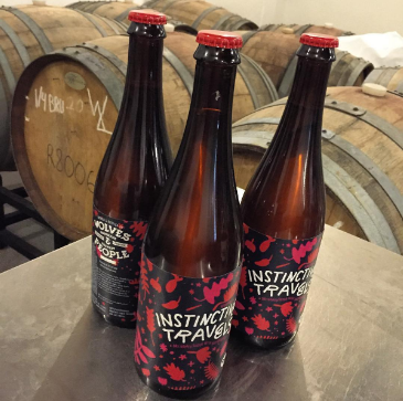Bottles of Instinctive Travels. (image courtesy of Wolves & People Farmhouse Brewery)