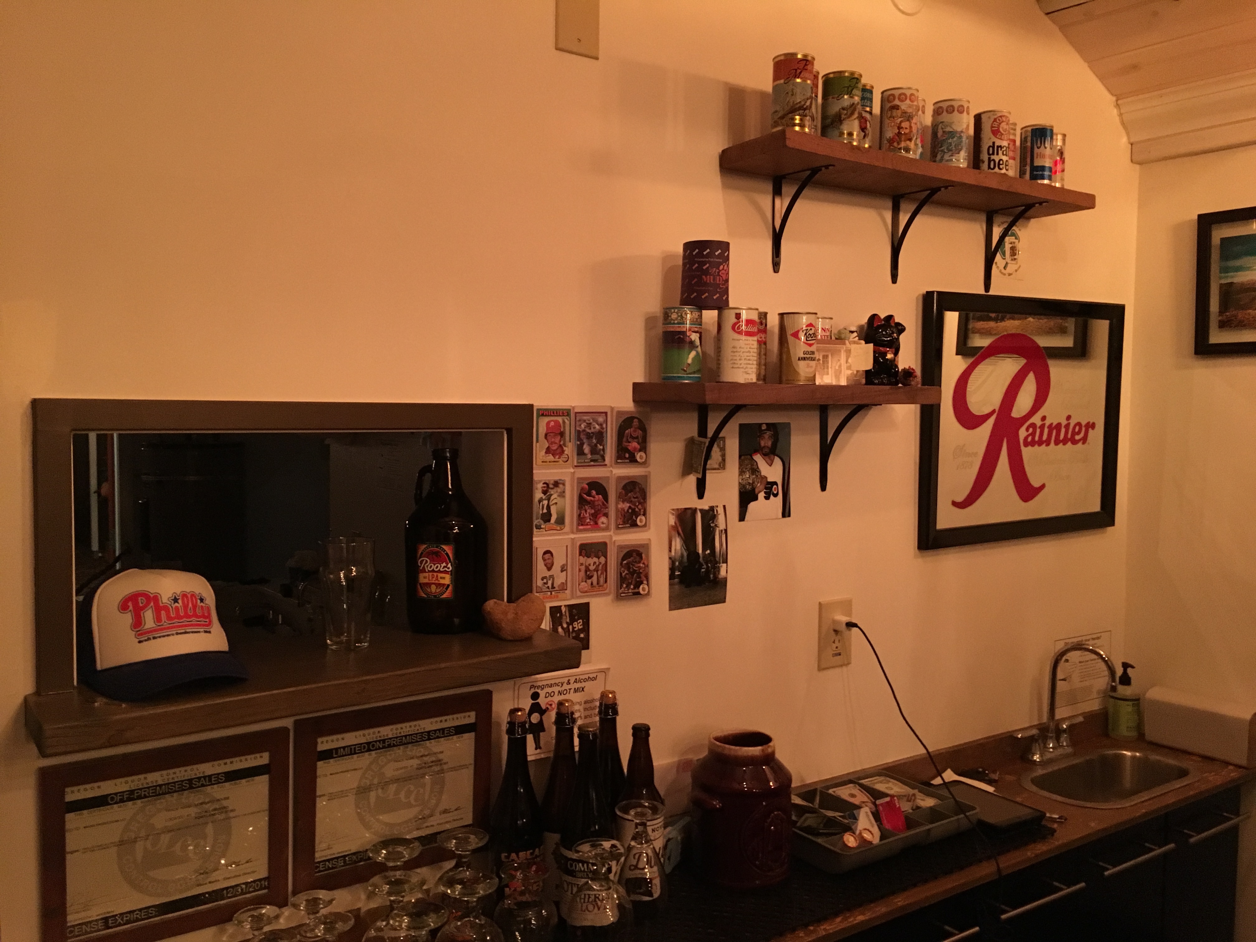Owner Brian Koch is a huge Philadelphia fan and shows some of his support behind the bar at Lombard House.