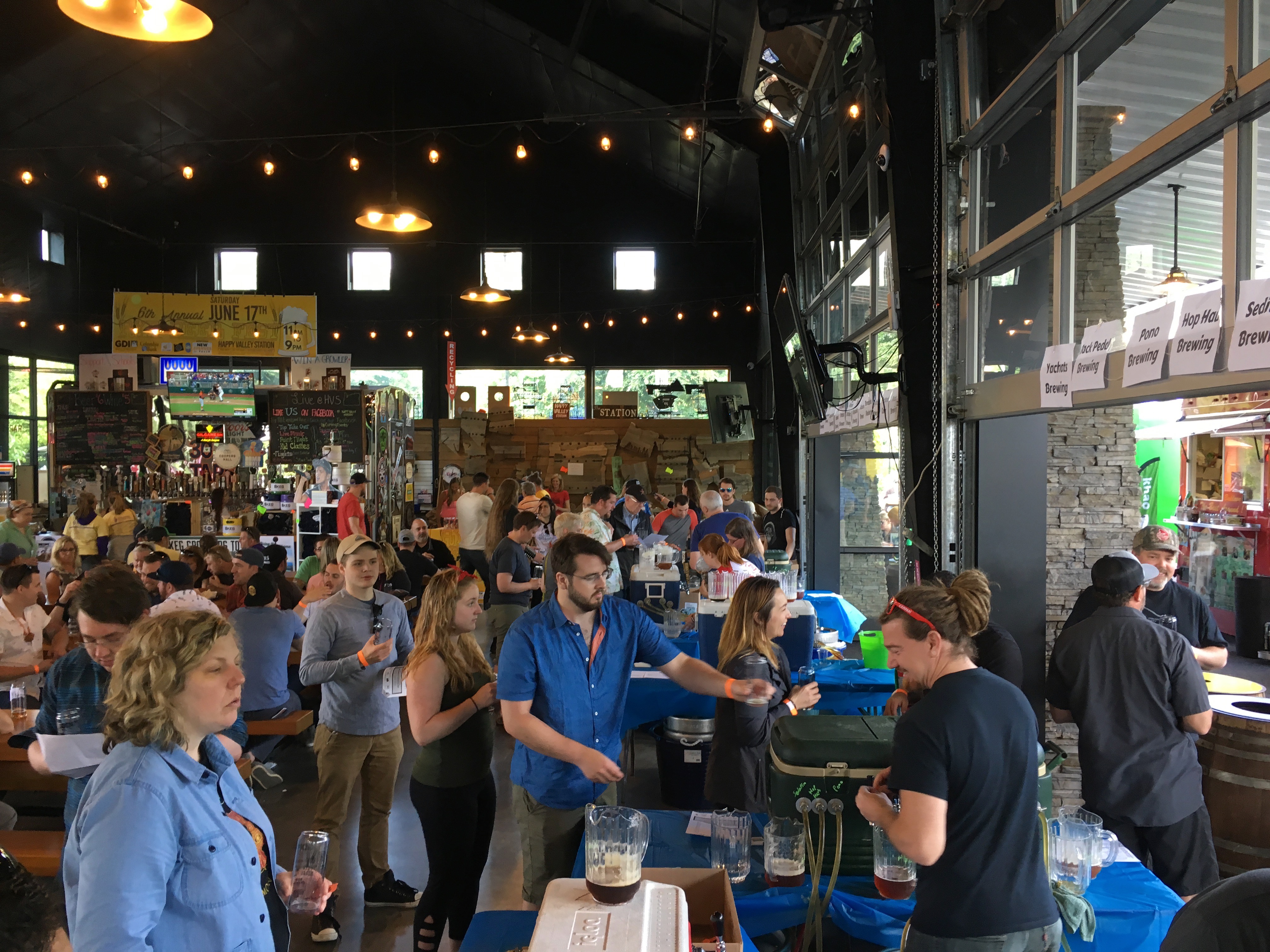 A festive crowd at Rye Beer Fest that was held at Happy Valley Station.