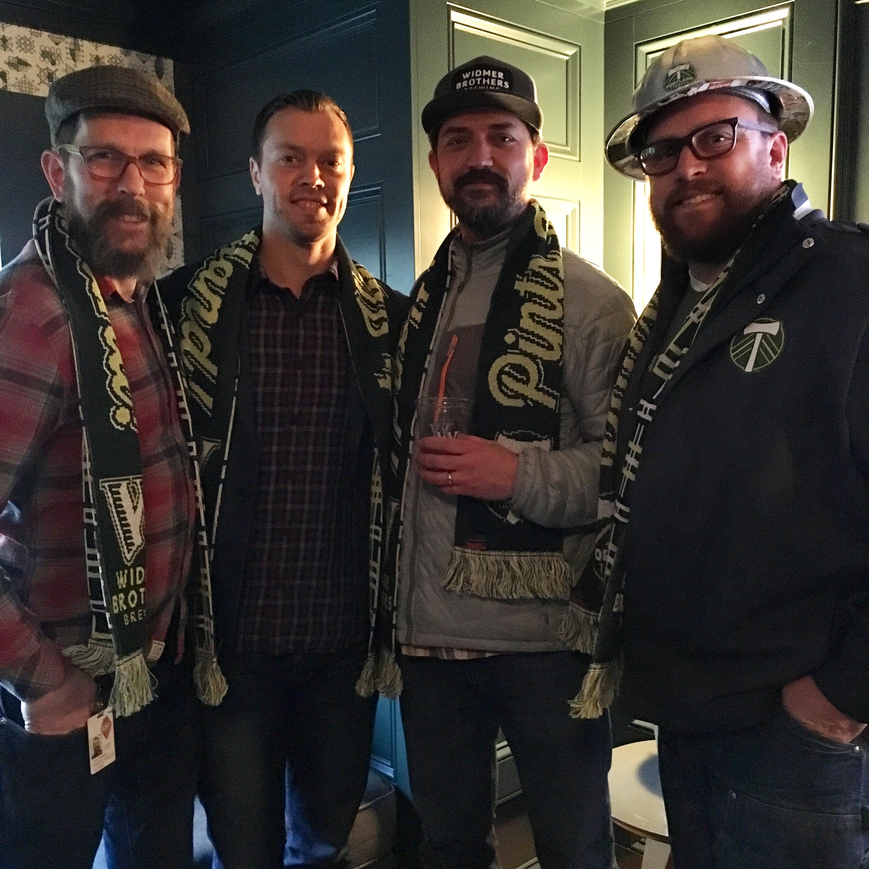 Corey Blodgett, Jack Jewsbury, Thomas Bleigh and Timber Joey at at Widmer Hefe Hopfruit release at Century Bar.