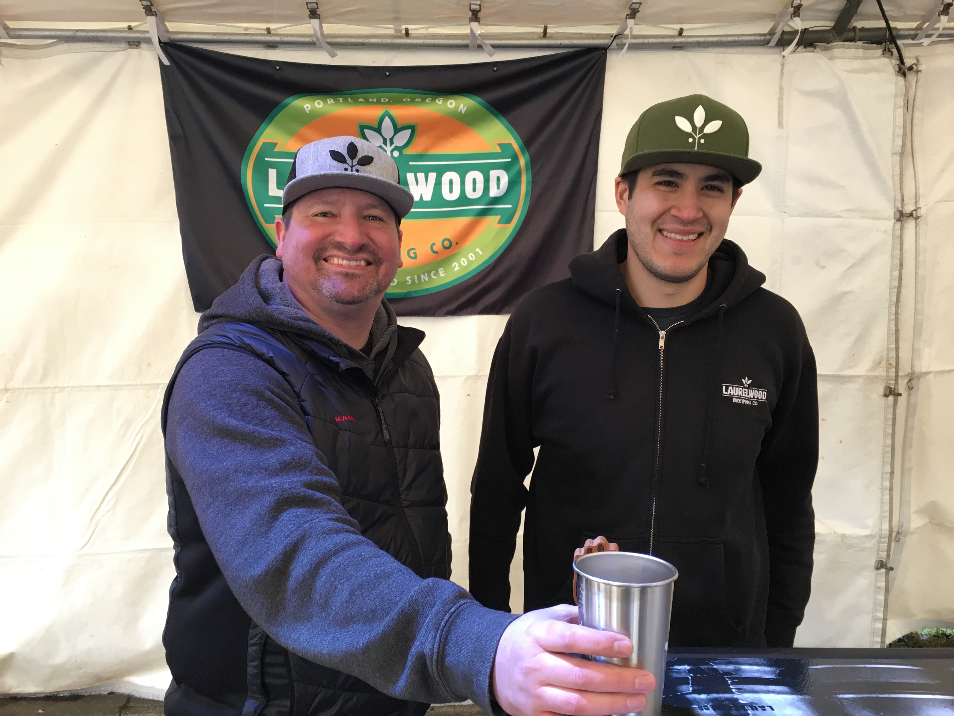 James Buxman and Ian De Kalb from Laurelwood Brewing at Collabofest.