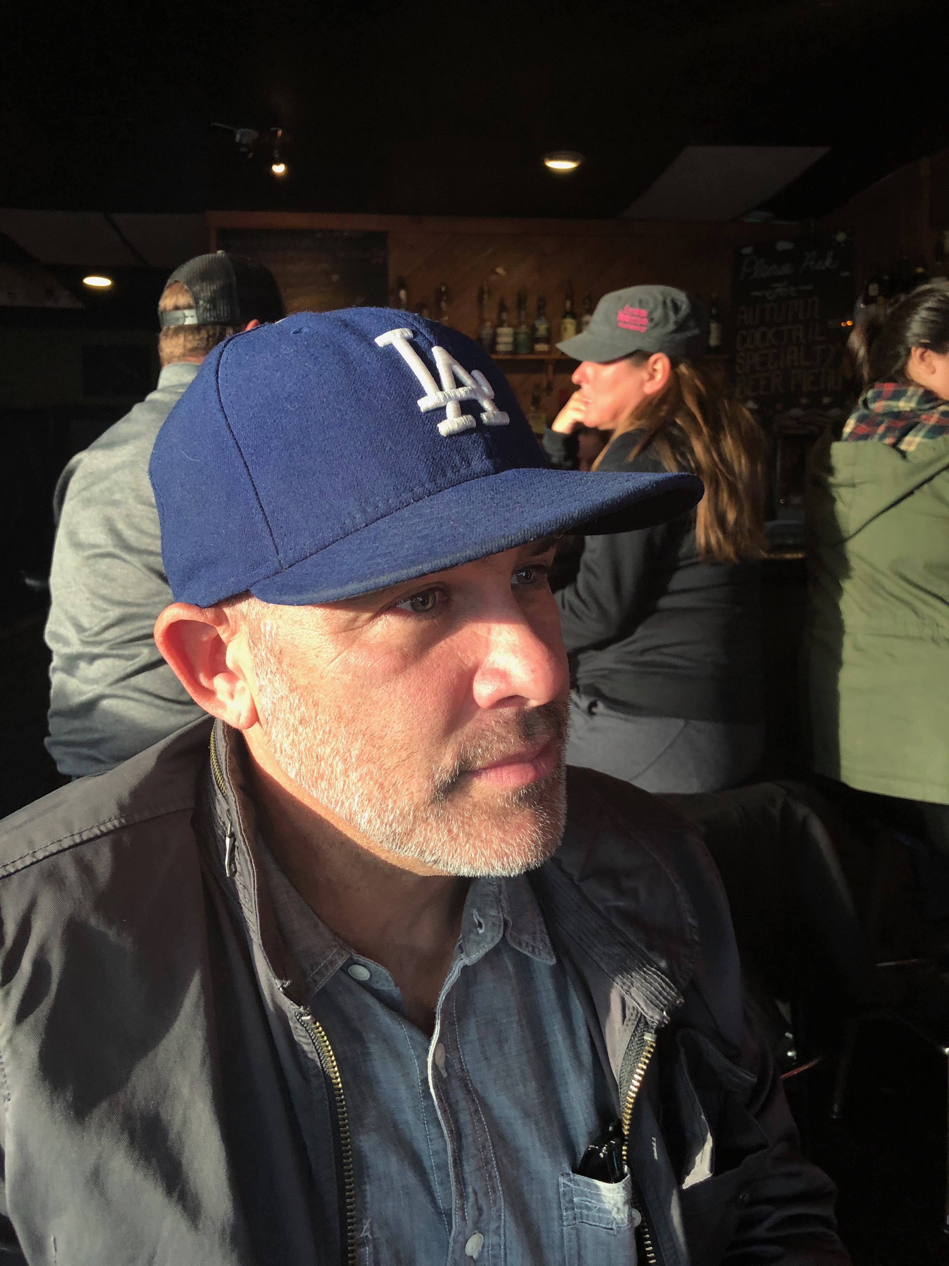 Local Beerlebrity Joseph Sundberg supports his team, the LA Dodgers during Killer Beer Summit at Roscoe's.