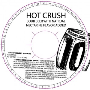 10 Barrel Hot Crush Sour Beer with Natrual Nectarine Flavor Added