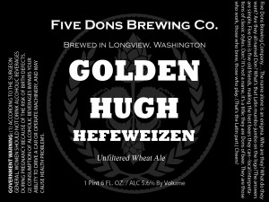 Five Dons Brewing Golden Hugh Hefeweizen
