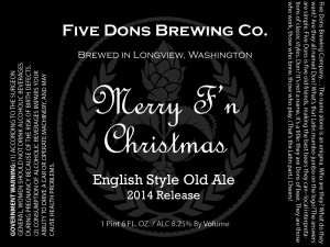 Five Dons Brewing Merry F'n Christmas English Old Ale 2014
