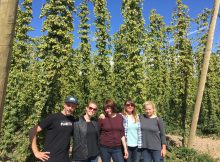 Laughing Planet Staff at B&D Hop Farm. (image courtesy of Backwoods Brewing)