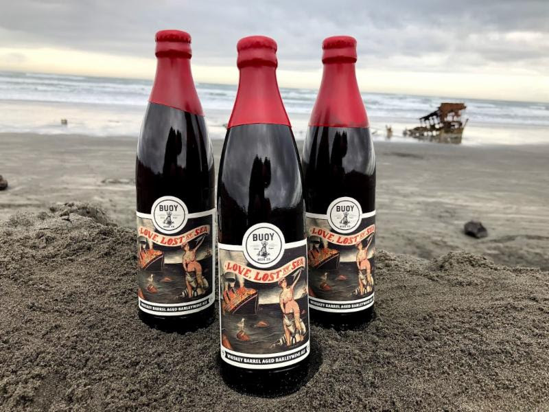 Love, Lost At Sea, a barrel-aged American Barleywine will be released on Valentine's Day at the Buoy Beer Co. Taproom. (image courtesy of Buoy Beer)