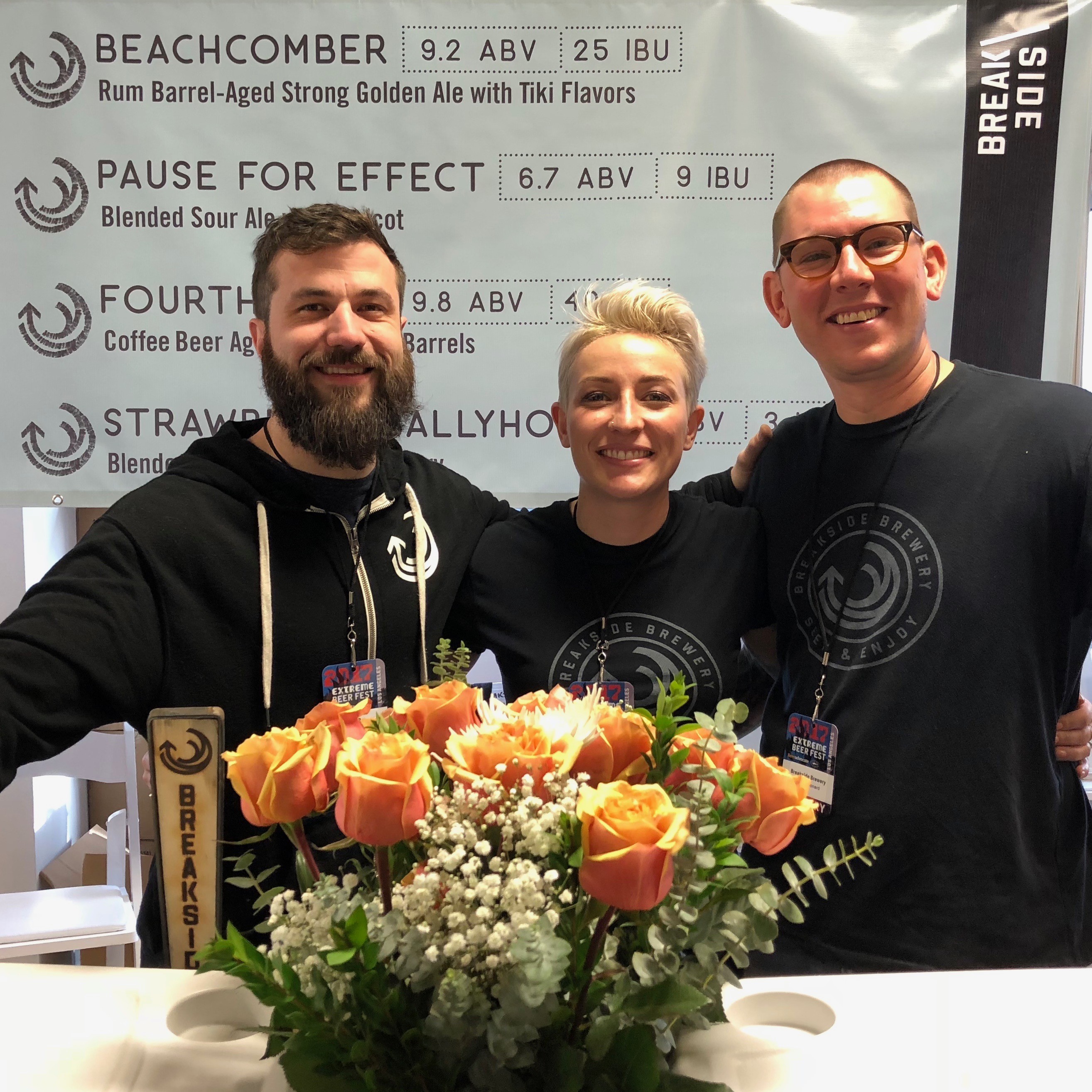 The crew from Breakside Brewery at BeerAdvocate Extreme Beer Fest in Los Angeles. This booth had the best flower bouquet.