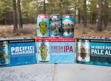 image of cans of Mirror Pond Pale Ale, Pacific Wonderland Lager and Fresh Squeezed IPA courtesy of Deschutes Brewery
