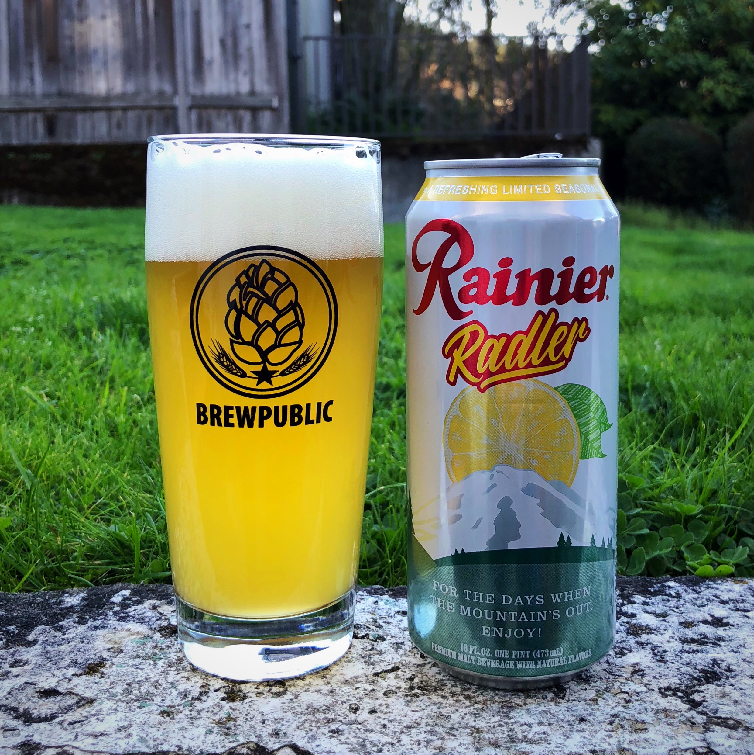 A pint pour of the new Rainier Radler.