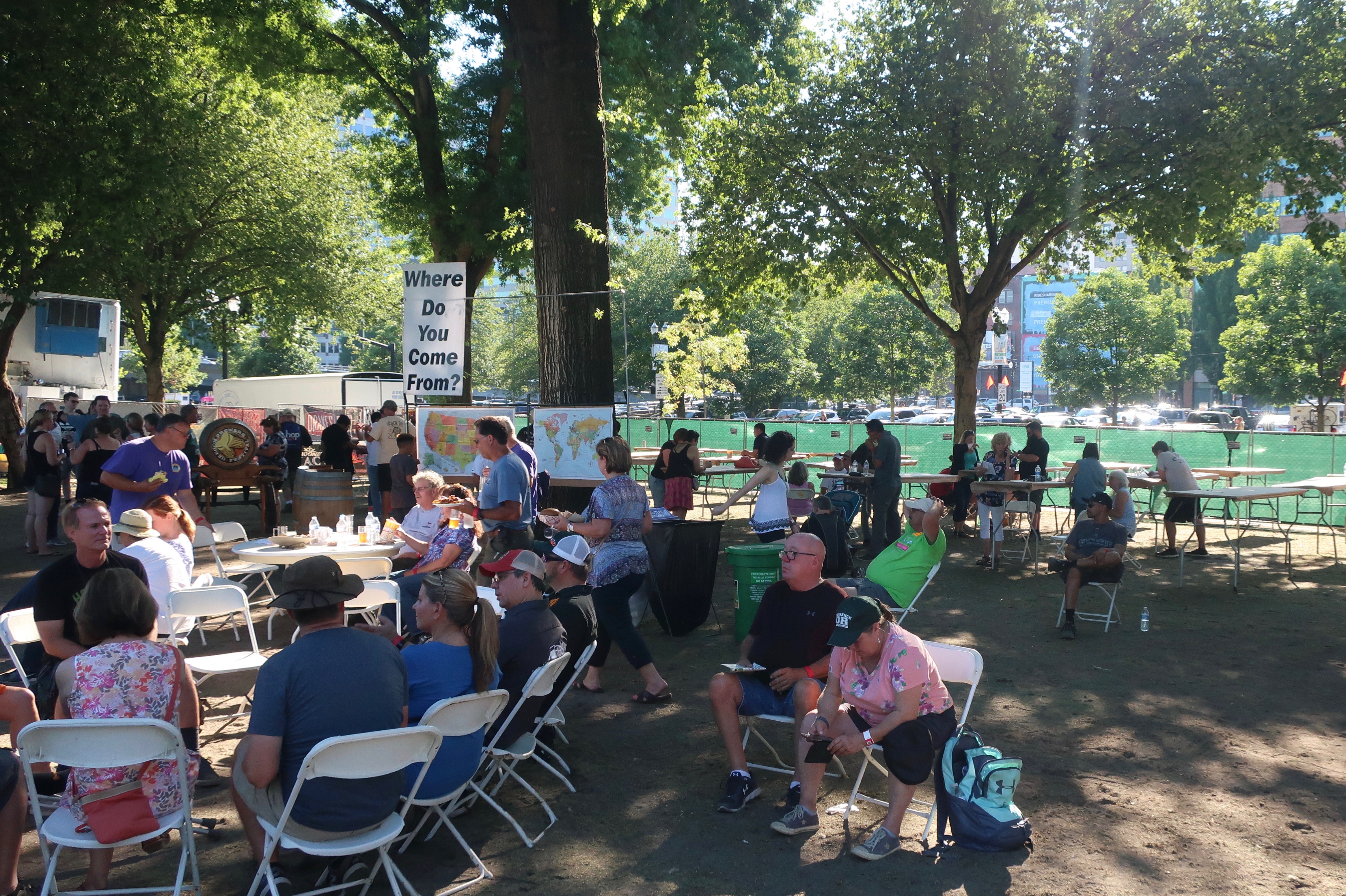 Plenty of shade to sit and relax at the 2018 Oregon Brewers Festival.