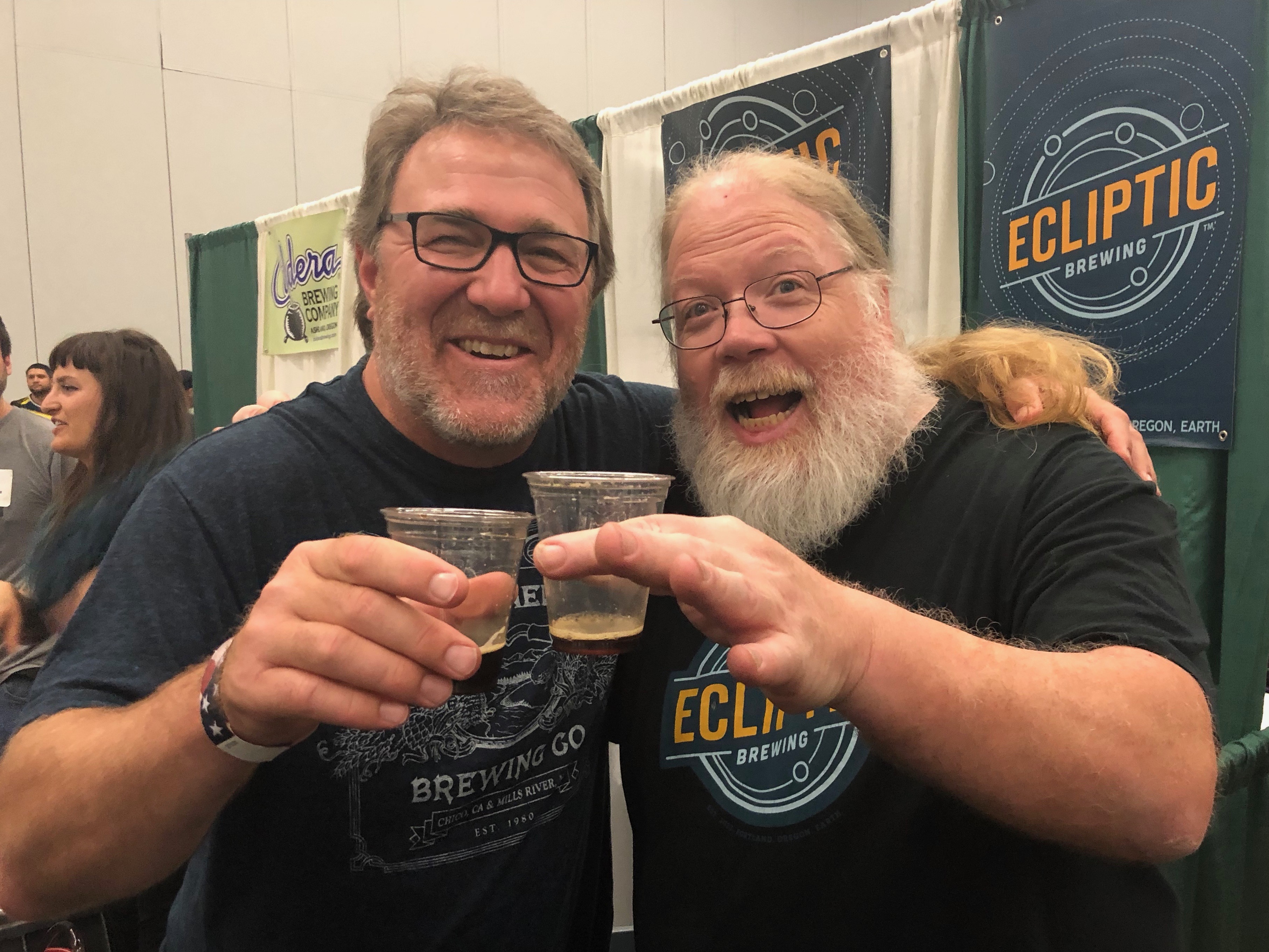 Terence Sullivan from Sierra Nevada and John Harris from Ecliptic Brewing during the Homebrew Con 2018 Kickoff Party.