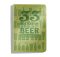 The distinctive cover of the hop-focused pocket beer journal is printed in green ink with green staples binding the pages together. (image courtesy of 33 Books)