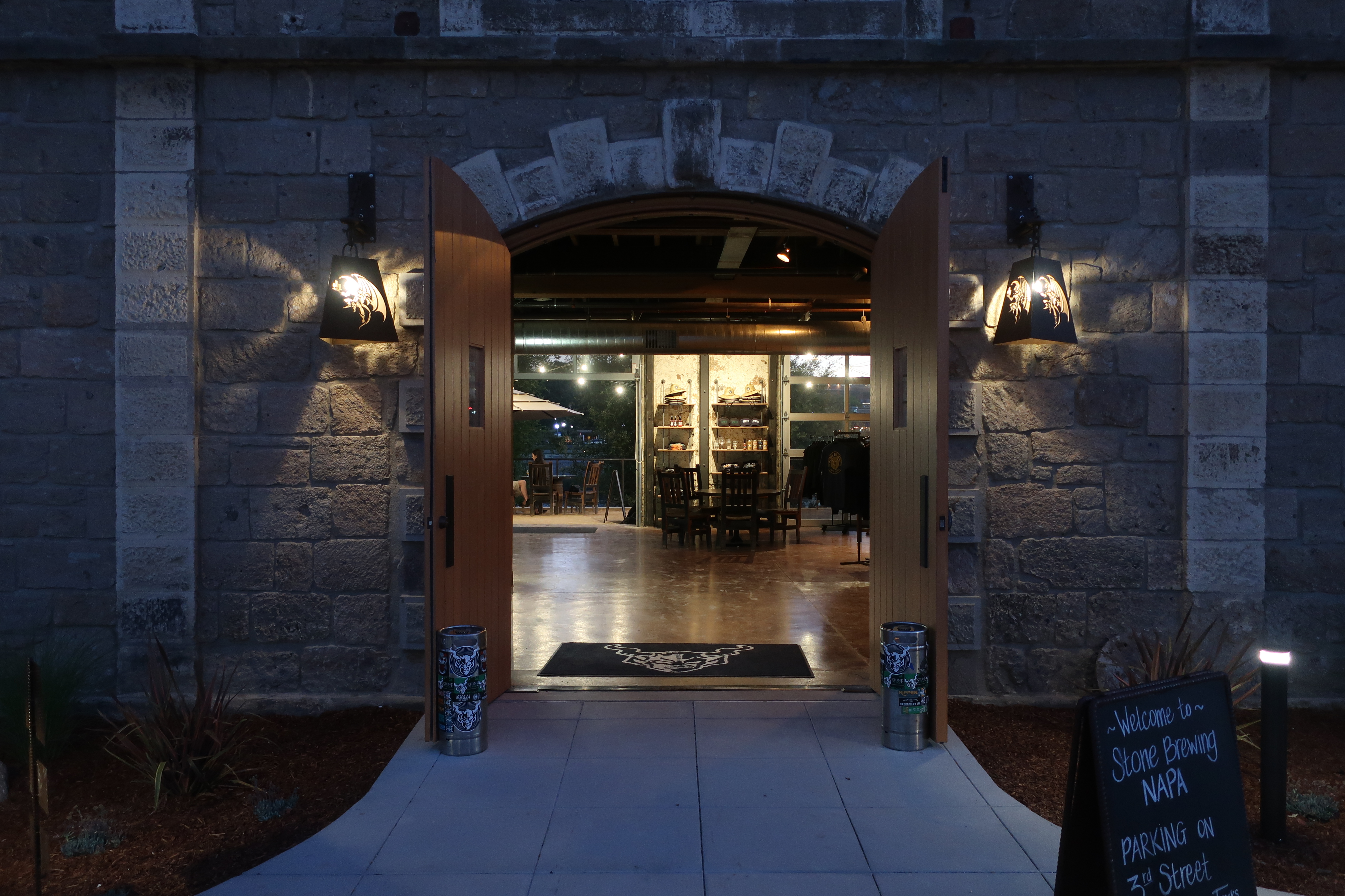 The main entrance to Stone Brewing - Napa.