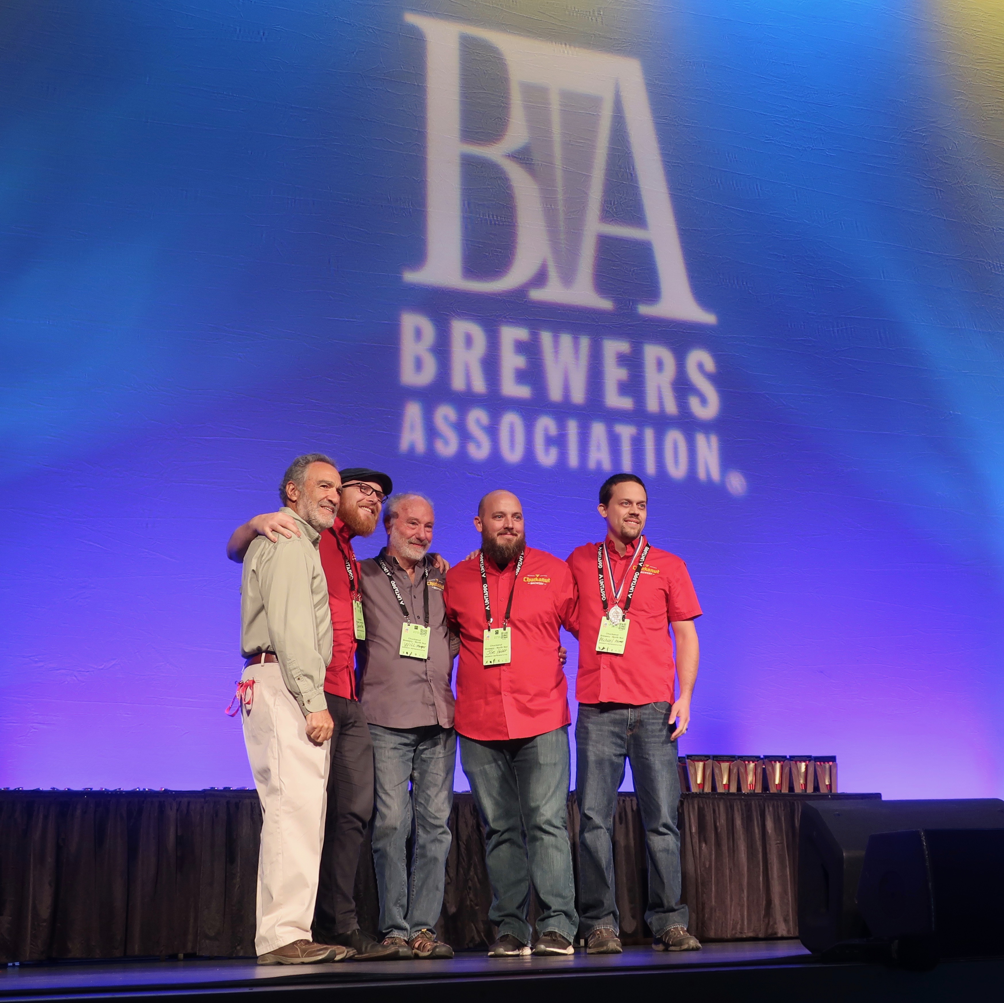 Chuckanut Brewery on stage for its first medal at the 2018 Great American Beer Festival.