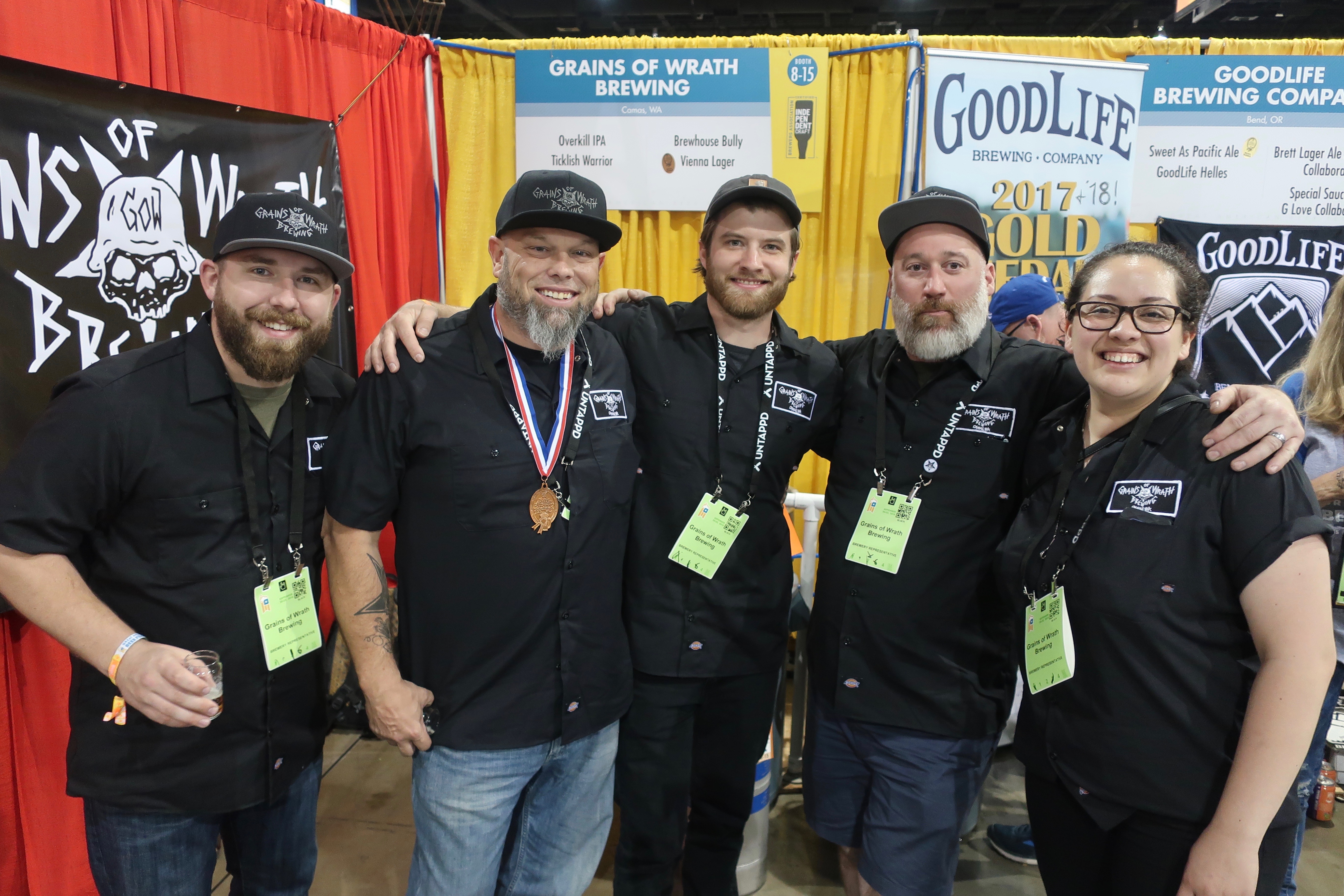 Grains of Wrath Brewing after winning their GABF Medal for Vienna Lager at the 2018 Great American Beer Festival.
