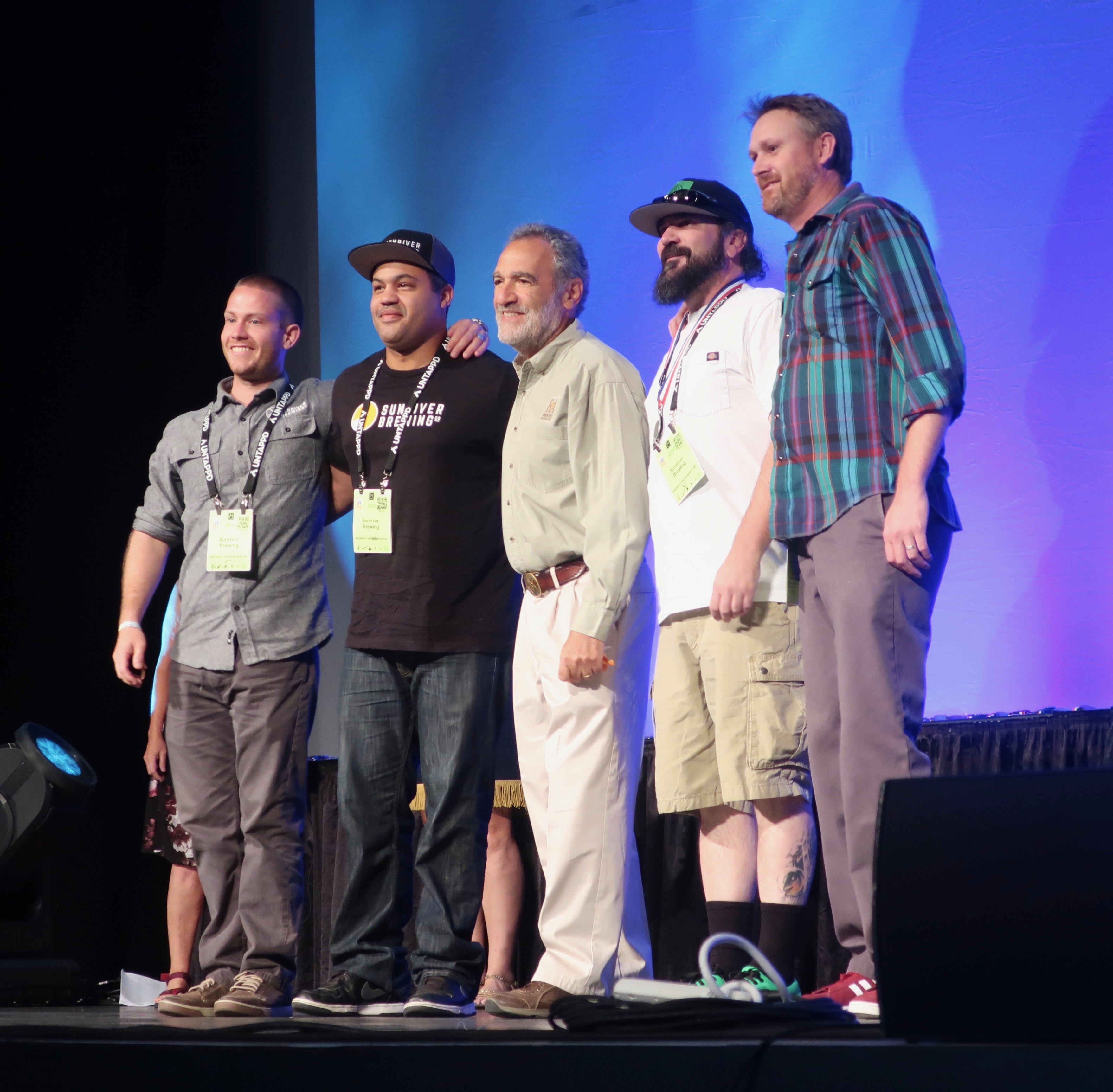 Sunriver Brewing accept their first medal at the 2018 Great American Beer Festival.