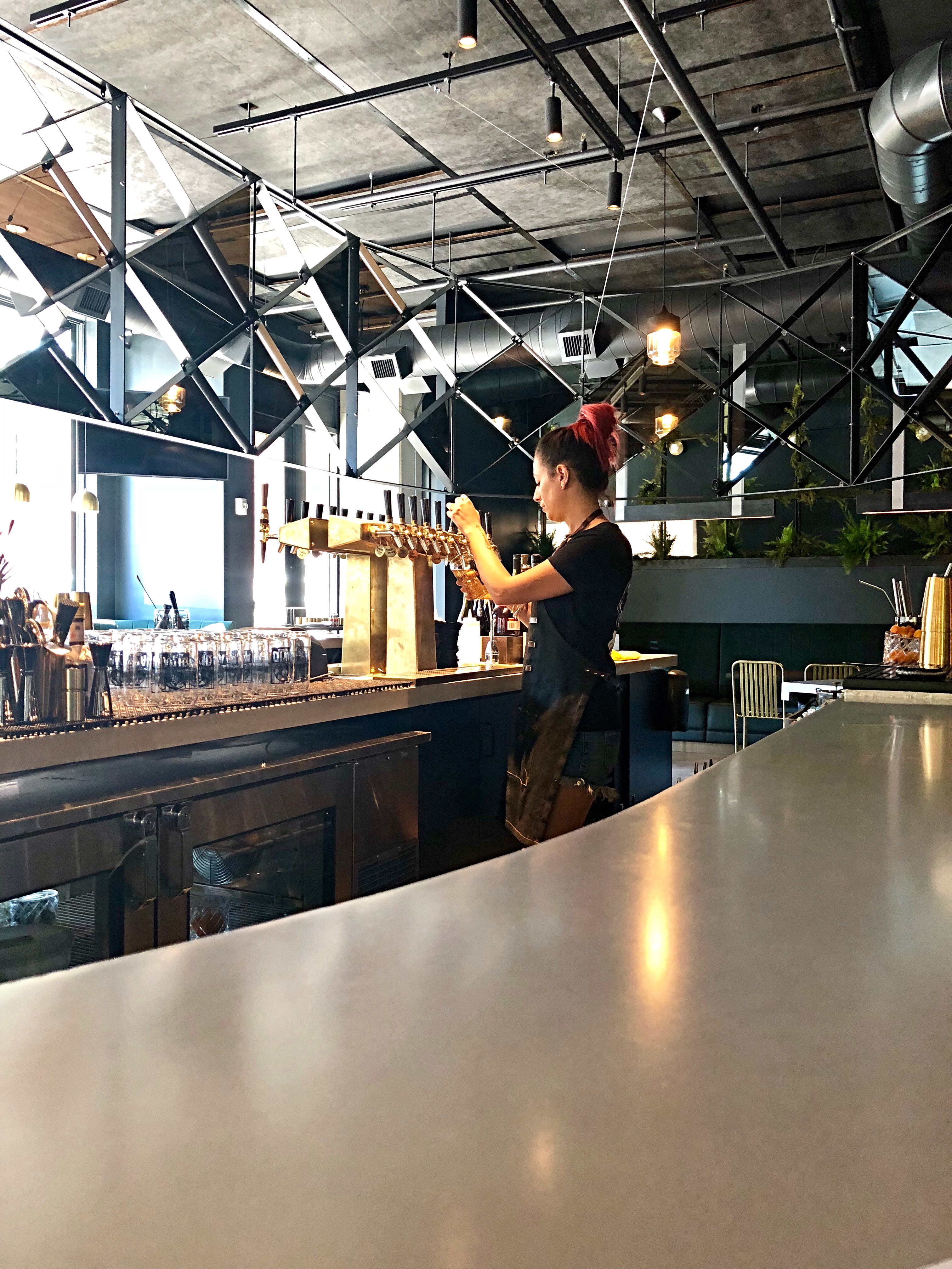 The retro yet modern feel of the bar at the new Avid Cider Co. Cider House in Portland's Pearl District.