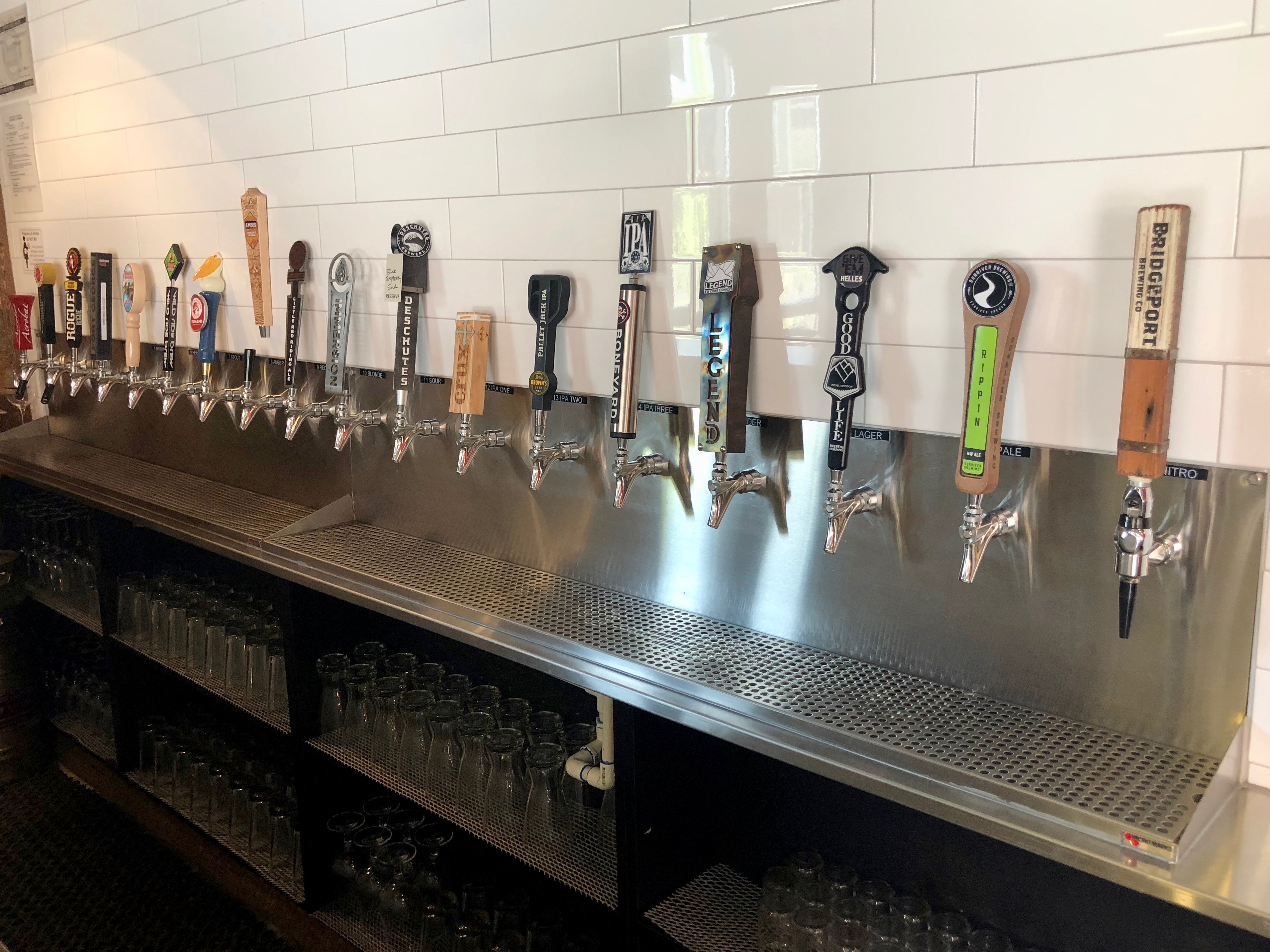 ZPizza Tap Room features 18 rotating taps of beer that compliment its selection of pizzas.