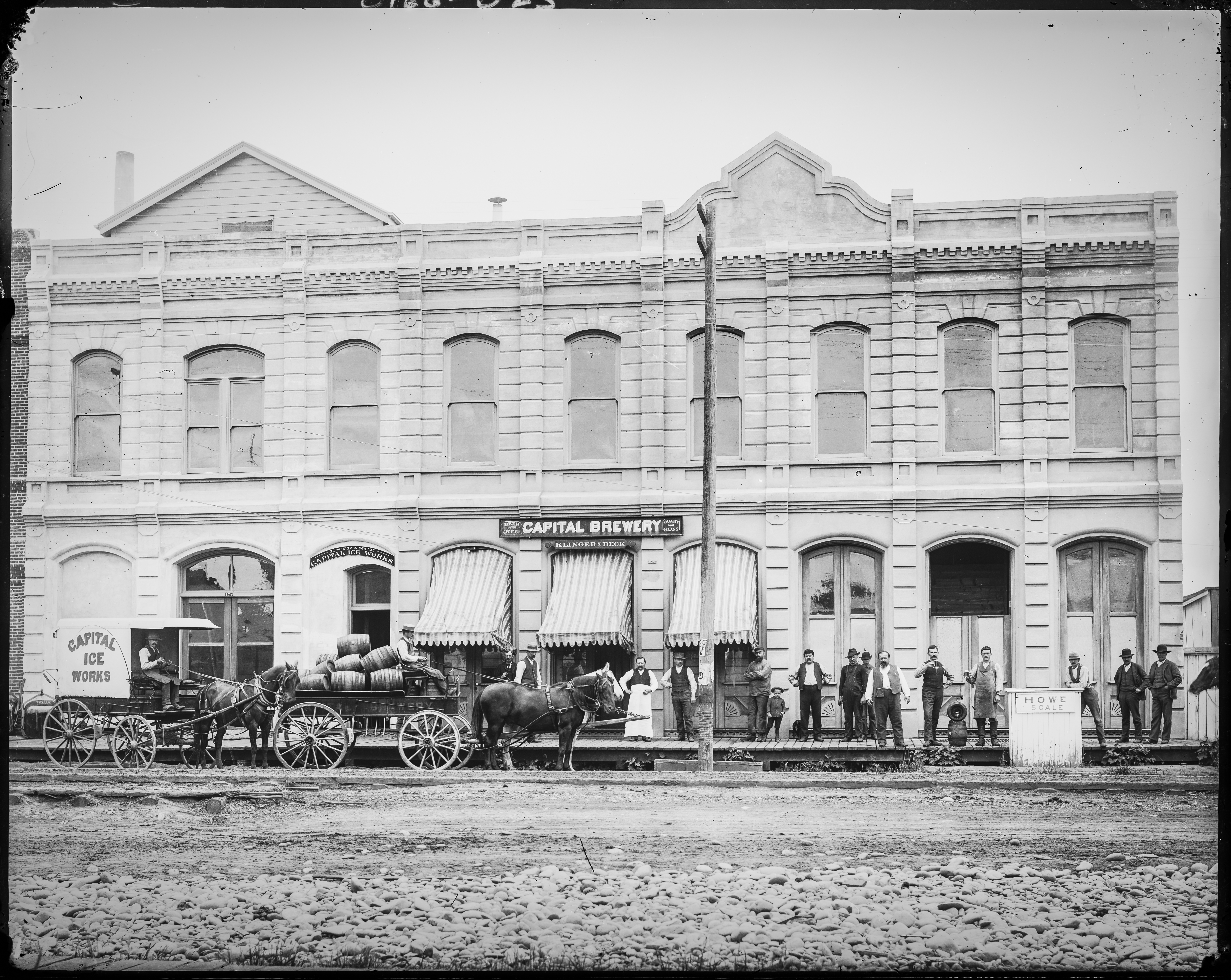 Capital Brewery in Salem with ice wagon, c. 1890, Oregon Historical Society Research Library, 0166G023